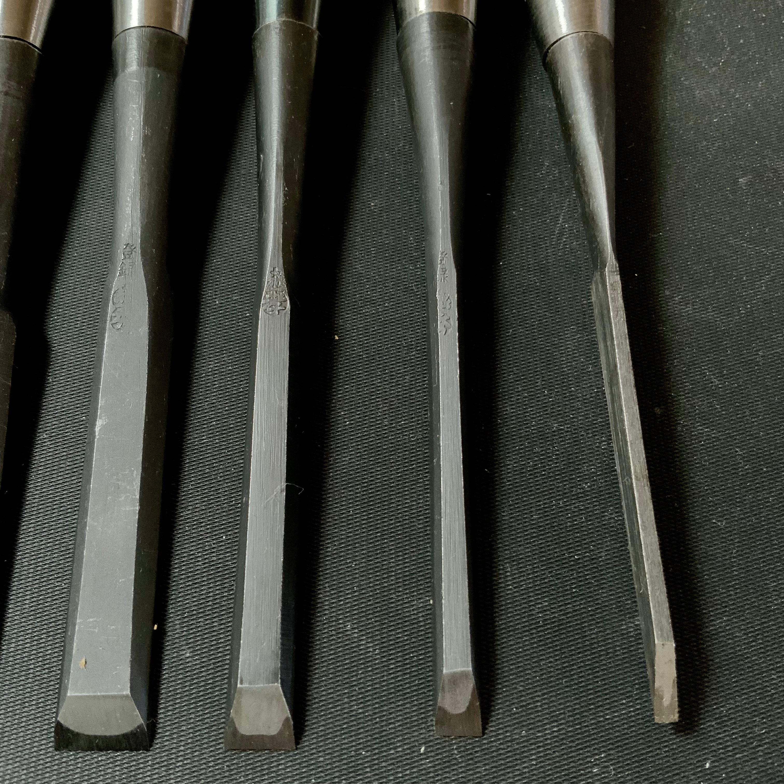 #M148 Mixed set for beginner Bench chisels set by unknown smith バラ鑿合わせ 初心者におすすめ 追入組鑿