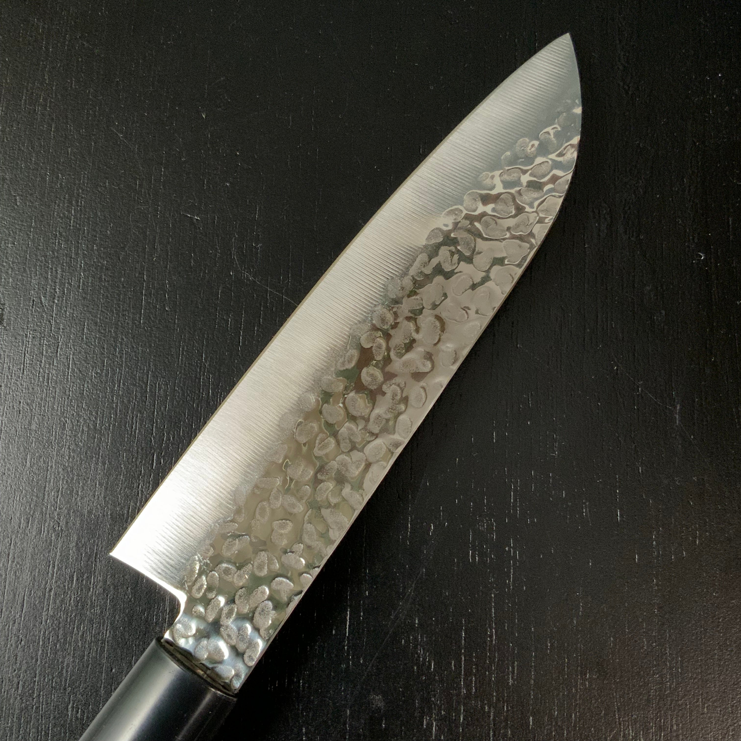 Houei INOX Chef knife Santoku brown plywood with rounded edges 豊榮 INOX 鎚目 茶合板丸柄 三徳 170mm