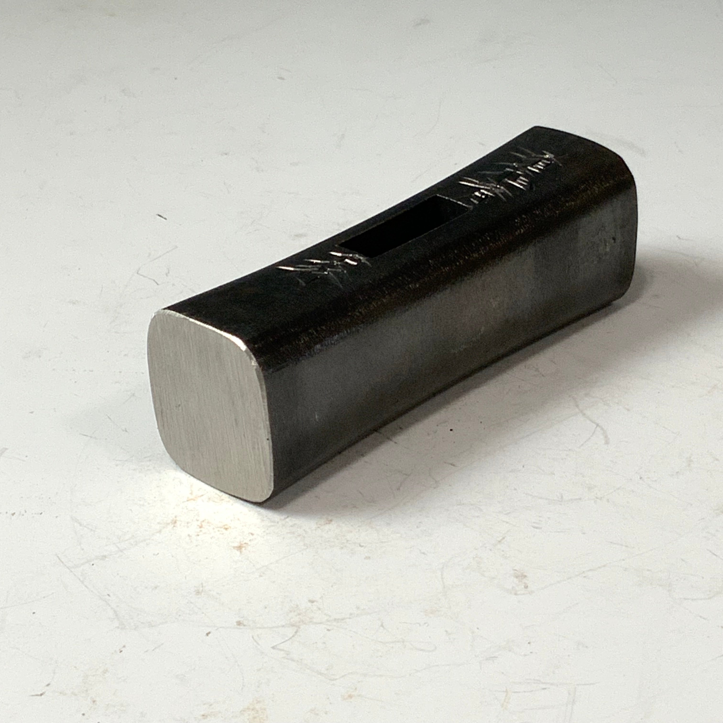 Doshinsai Masatsura Silver Hand made Pasting steel Square Hammers Blacksmith finish 道心斎正行 馬場正行氏作 鋼付四角玄翁 黒仕上 100匁 380g