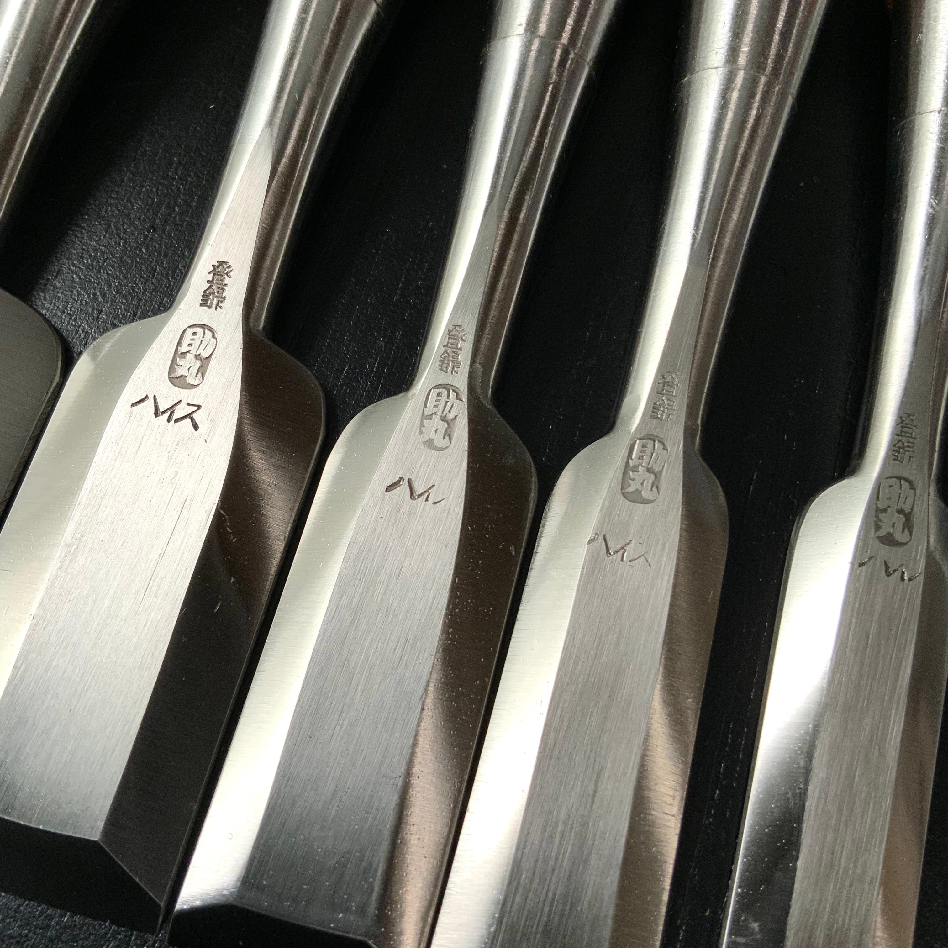 Sukemaru 4th High-Speed Steel Bench chisels set by Usui Yoshio 四代助丸 碓氷淑郎 ハイス鋼追入組鑿 三つ裏 15本組 Oirenomi
