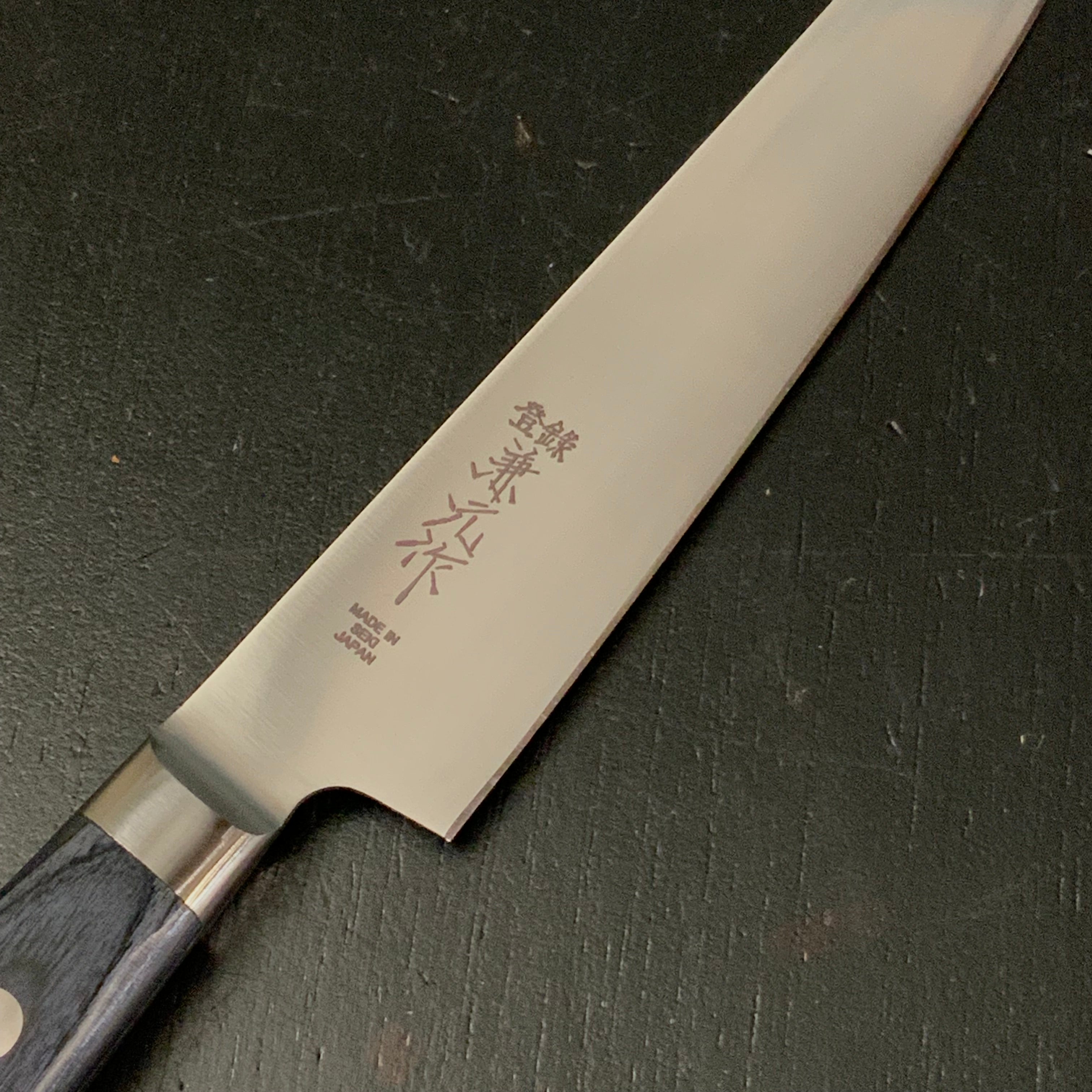 Kanemoto Kiritsuke Petit knife with molybdenum steel blue plywood 兼元作 モリブデン鋼 切付ペティナイフ 青合板 145mm