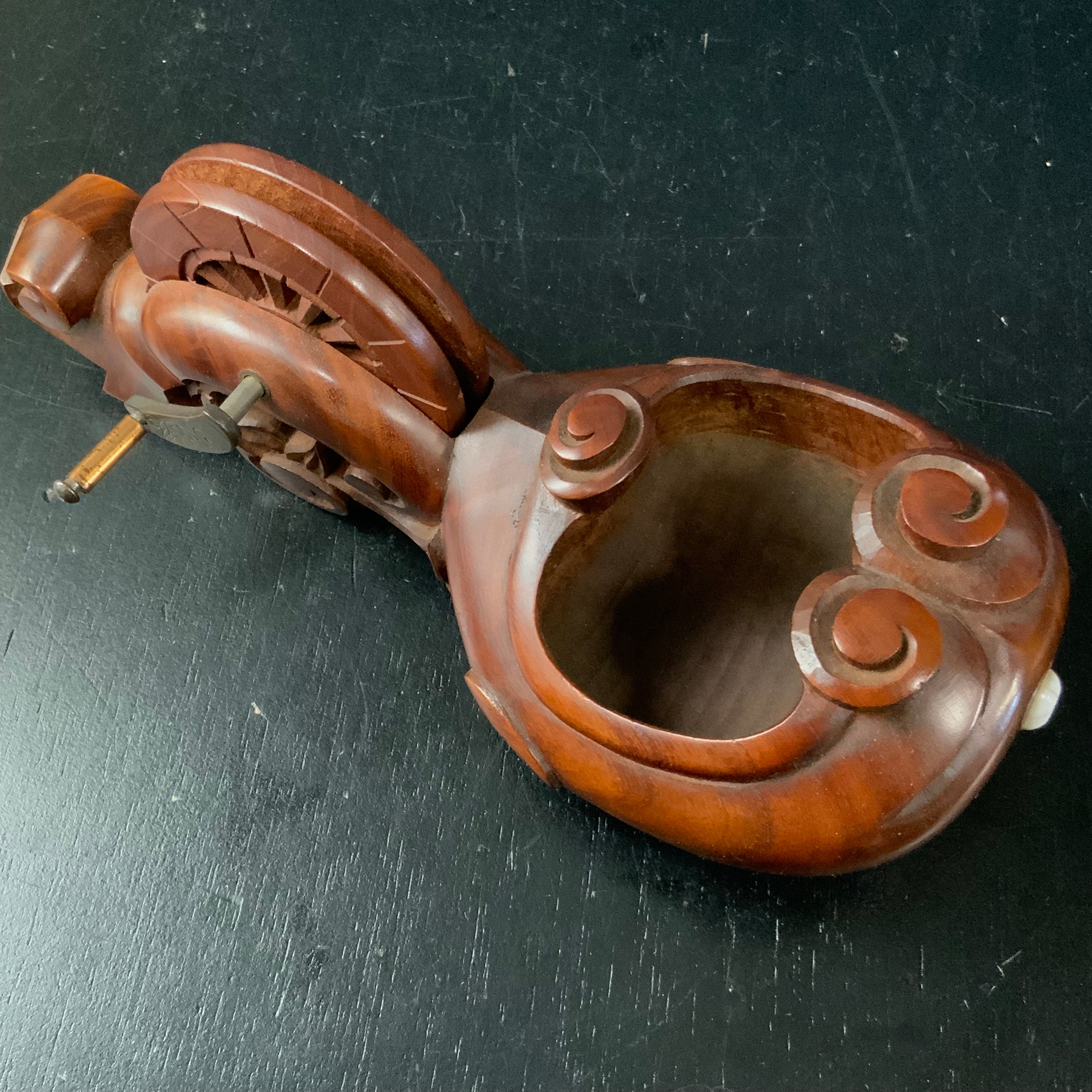 #ST56 Japanese Carpenter Ink Pot Traditional Measuring Tools Sumitsubo by Tsuboaki 坪昭作 墨壺 新若葉坪 神代仕上欅 210mm