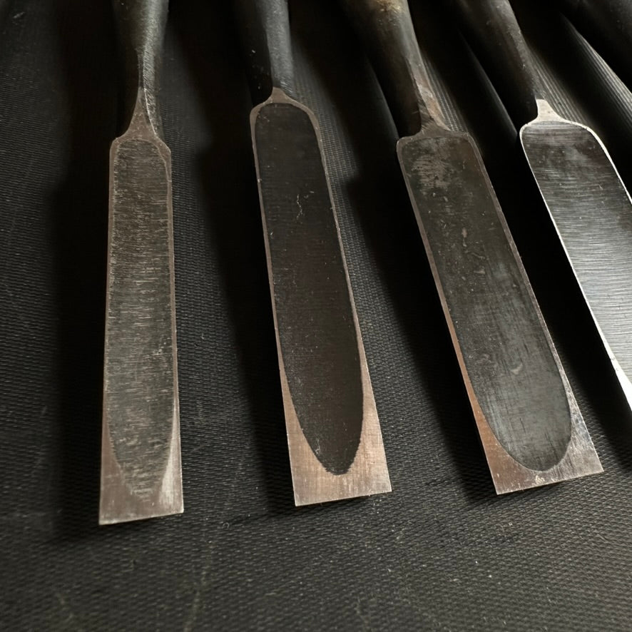 #M143 Mixed set for beginner Bench chisels set by unknown smith バラ鑿合わせ 初心者におすすめ 追入組鑿作者不明