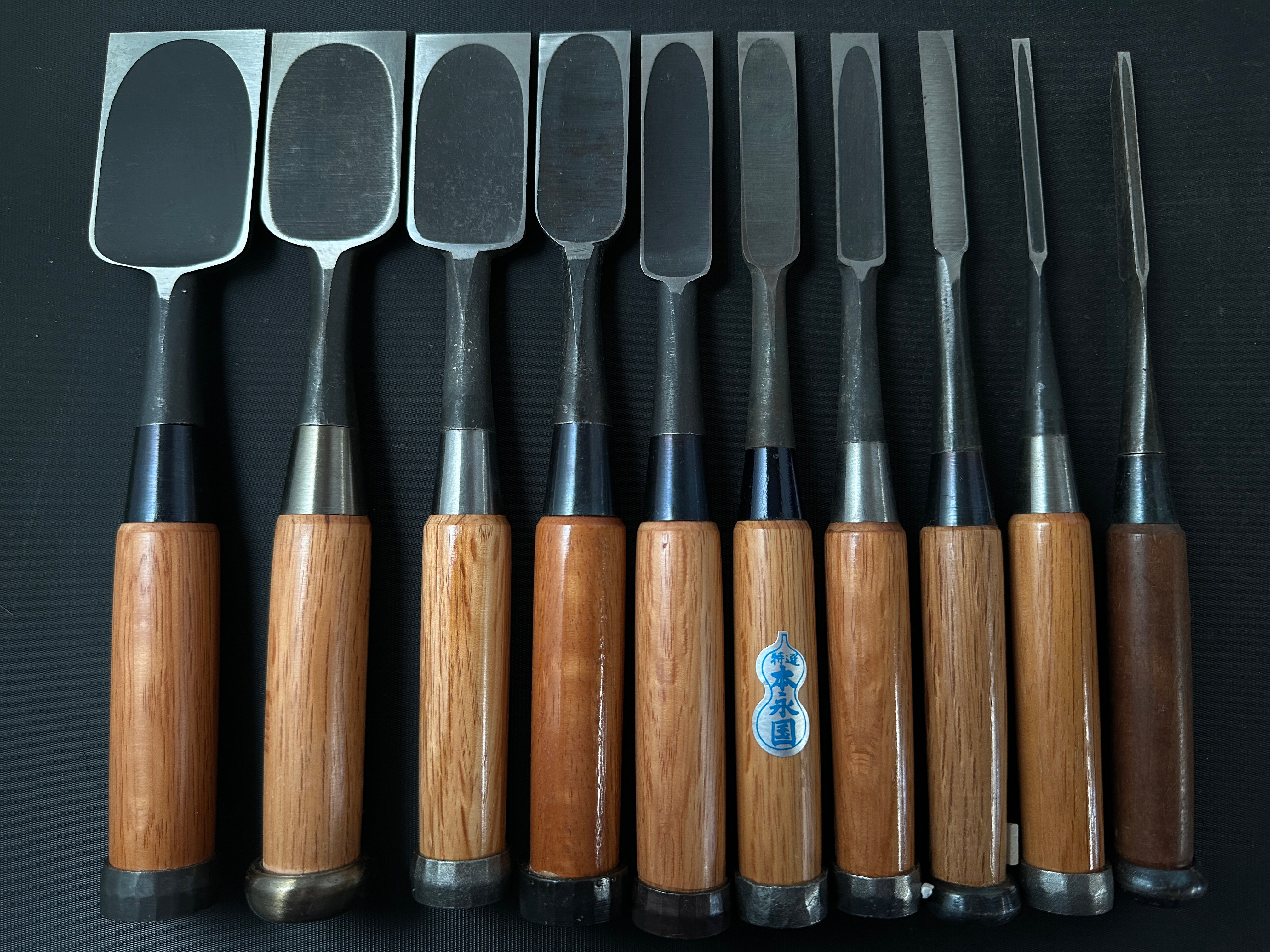 #M135 Mixed set for beginner Bench chisels set by unknown smith バラ鑿合わせ 初心者におすすめ 追入組鑿作者不明