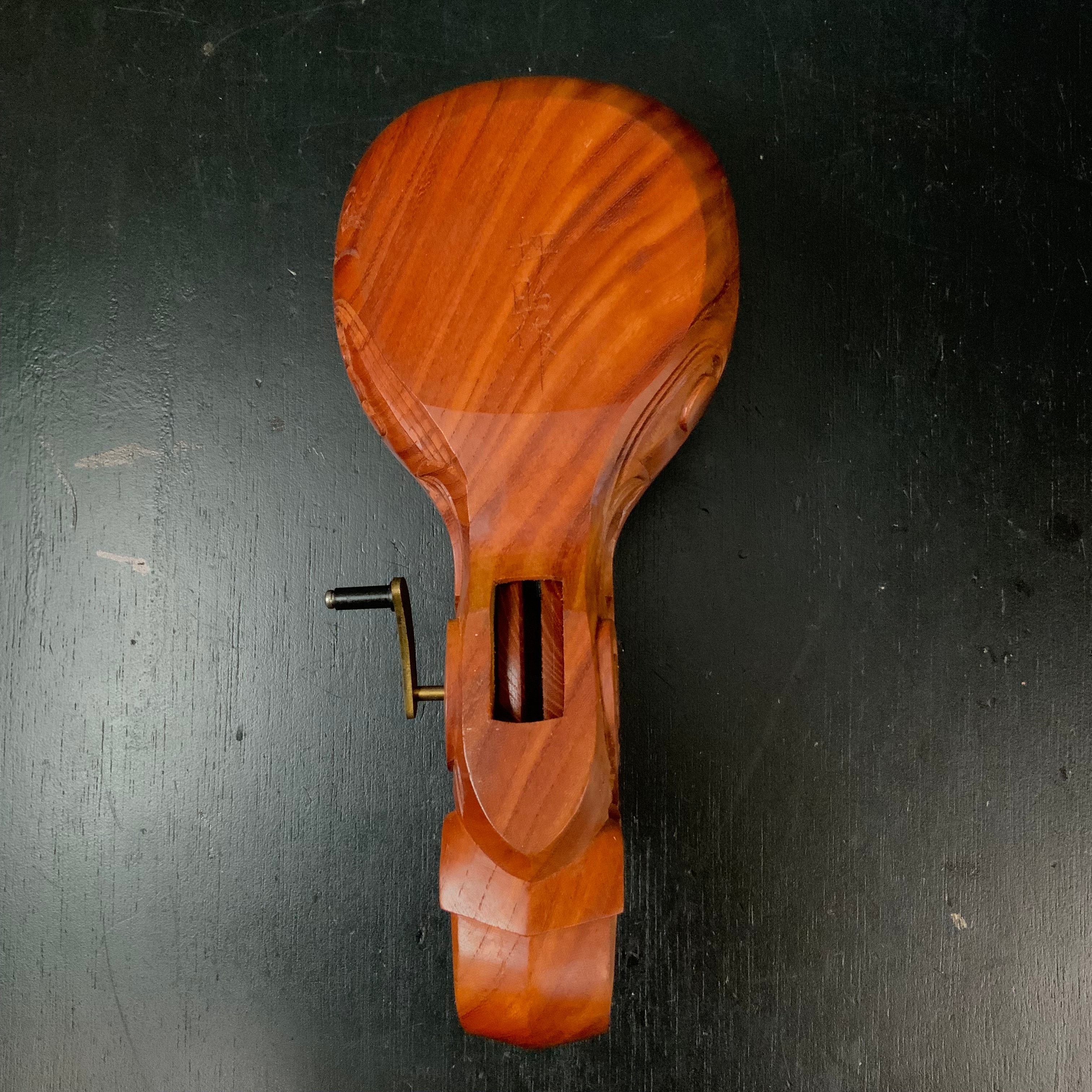 #ST53 Japanese Carpenter Ink Pot Traditional Measuring Tools Sumitsubo by Tsuboaki 坪昭作 墨壺 欅 255mm