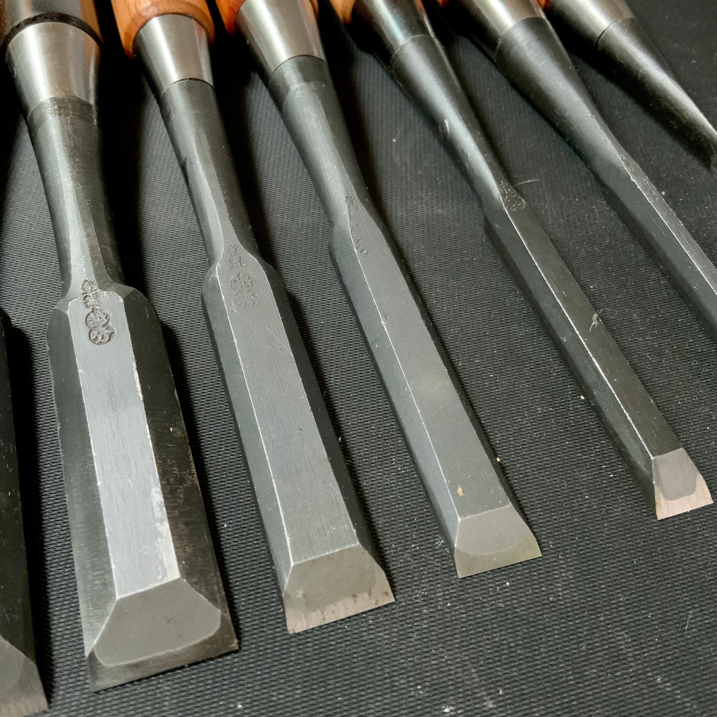 #M148 Mixed set for beginner Bench chisels set by unknown smith バラ鑿合わせ 初心者におすすめ 追入組鑿
