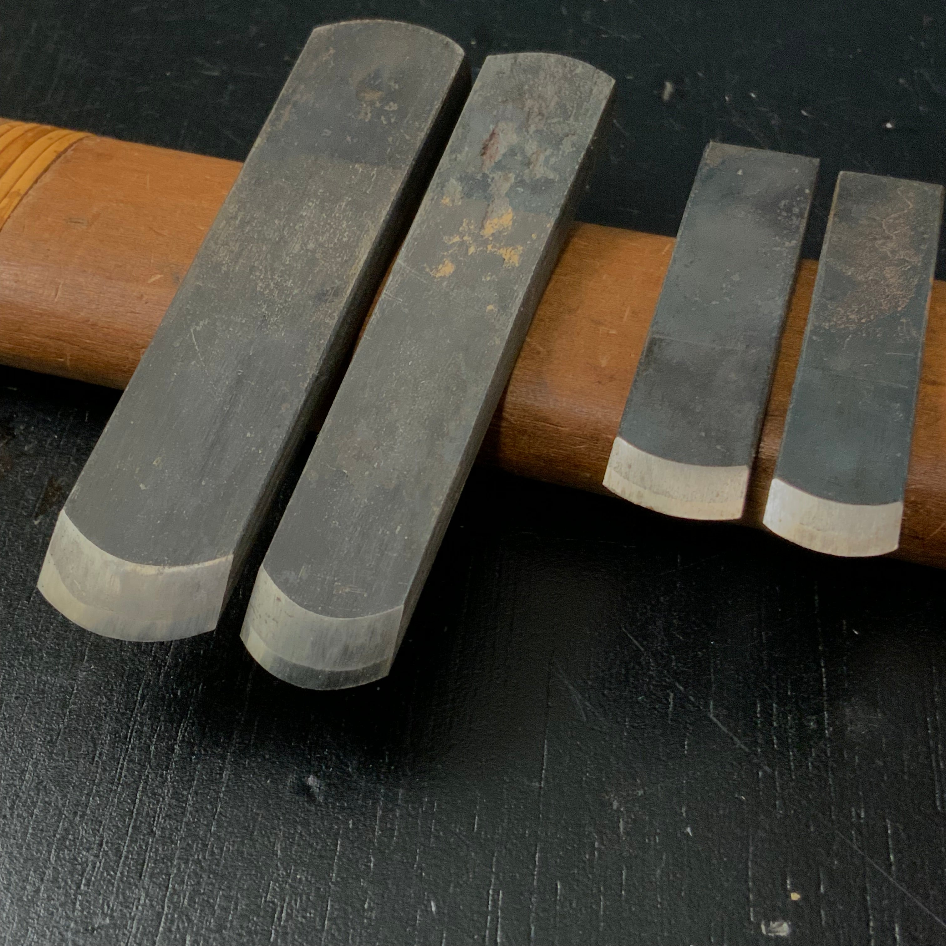 Old stock Kiyotada Spoon bottom plane (Shihosori-Kanna) with Blue steel 掘出し物 清忠 四方反鉋 青紙鋼 12mm 15mm