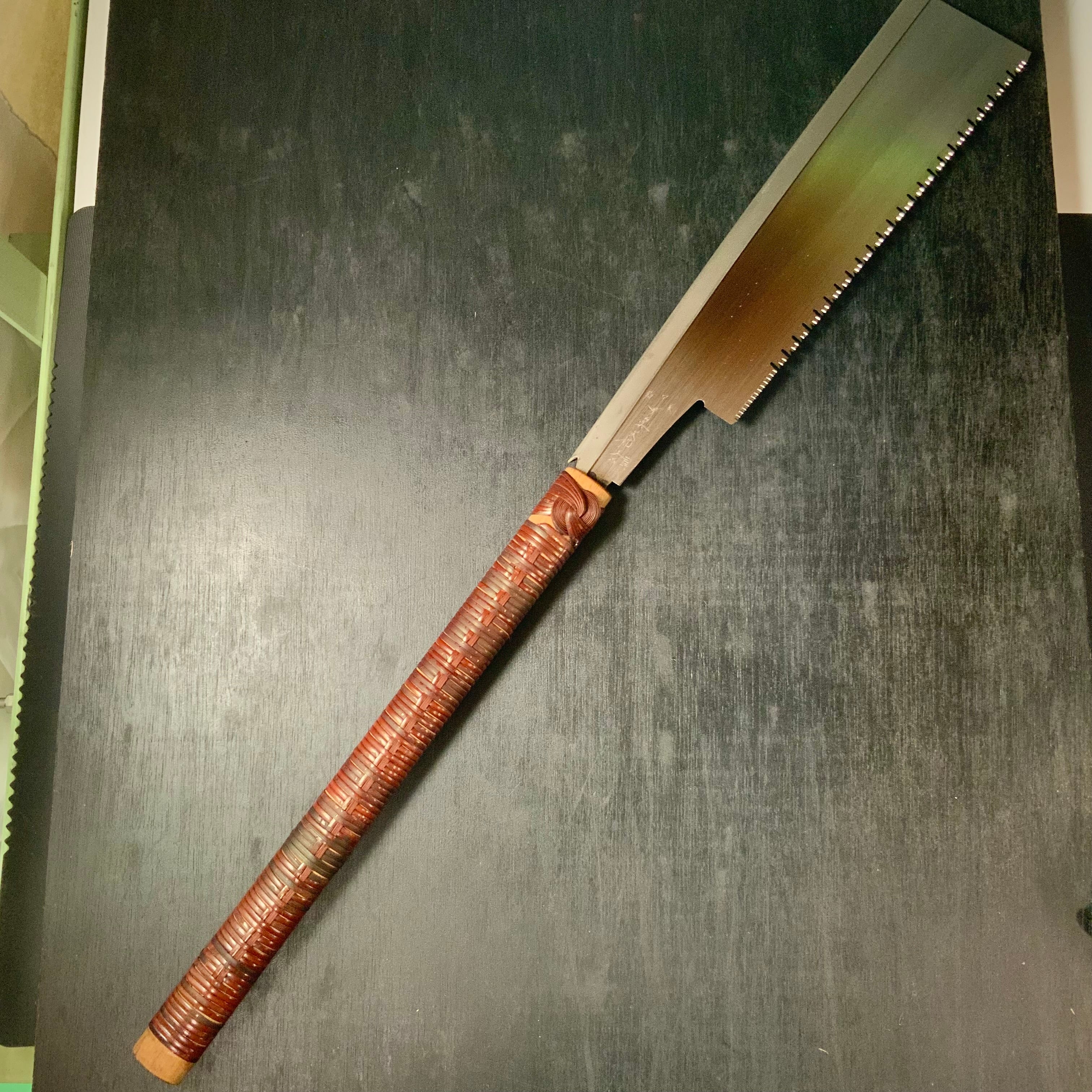 #118 Nagakatsu Dozuki Saw Rip cut with Eddy Type Handles set by Kurashige 長勝鋸 渦巻き柄 導突鋸縦挽 270mm