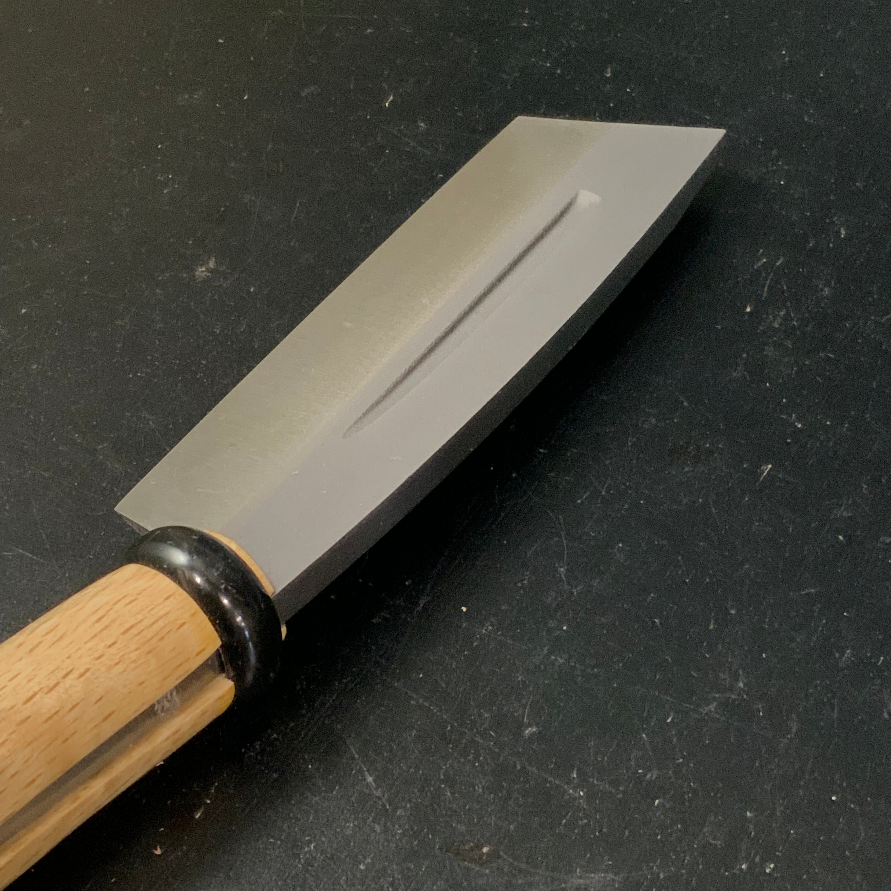 Nata Knife by Hidetada with Blue steel Single Edge hatchet 刃物 秀忠作 片刃鉈 青紙鋼 鞘付 150mm