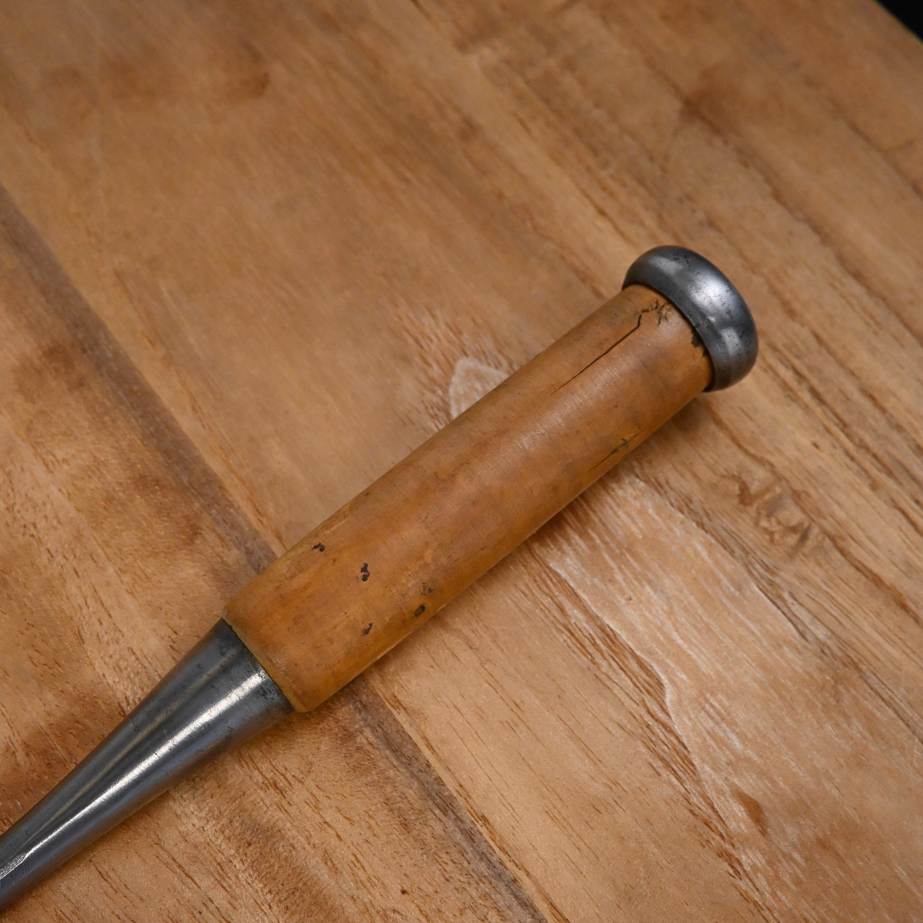 M-6 中古 岡山猛作 山弘 追入鑿 柘植柄 15mm Used Yamahiro Bench chisels by Okayama Takeshi