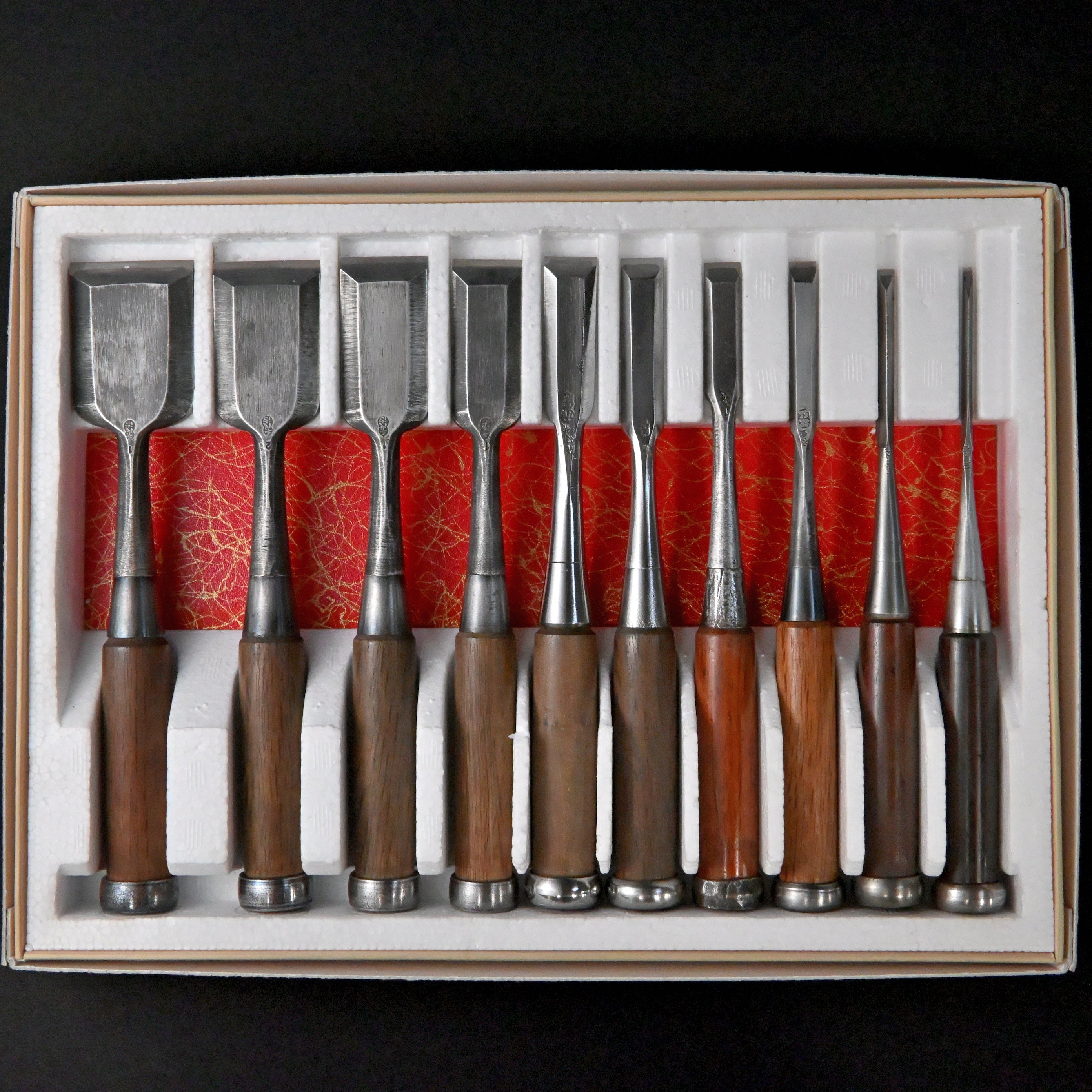 M194 Mixed set Bench chisels set for beginner by unknown smith バラ鑿合わせ 初心者におすすめ 追入組鑿 M194