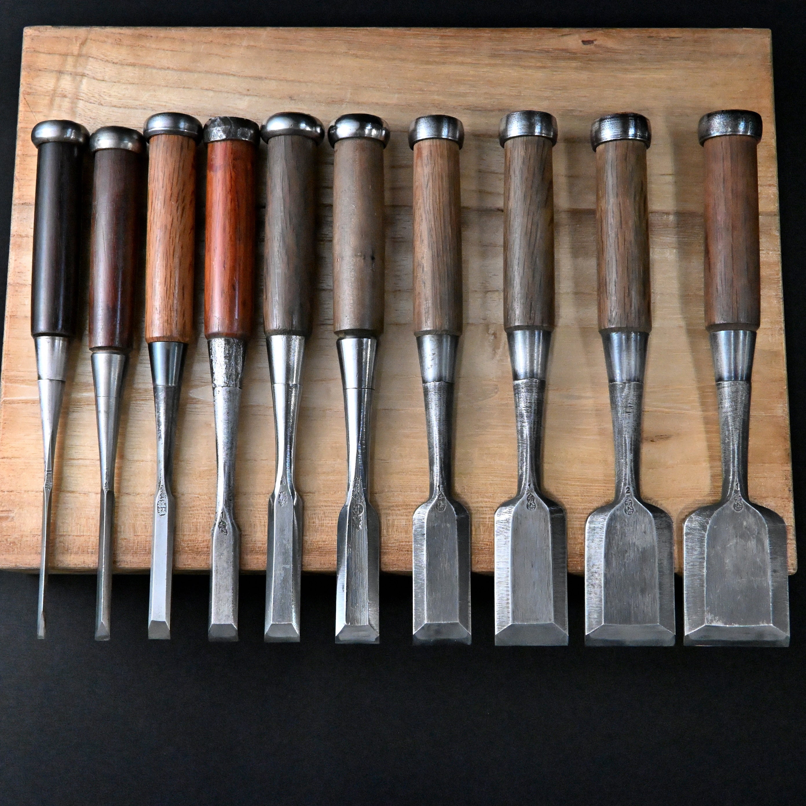 M194 Mixed set Bench chisels set for beginner by unknown smith バラ鑿合わせ 初心者におすすめ 追入組鑿 M194