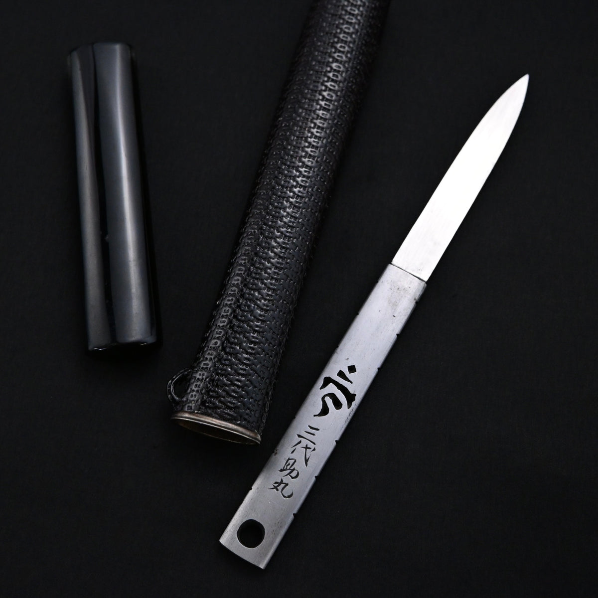 Kengata Knife Sukemaru 3rd generation 碓氷金三郎 剣型刀子「梵字 透かし」 三代目助丸作