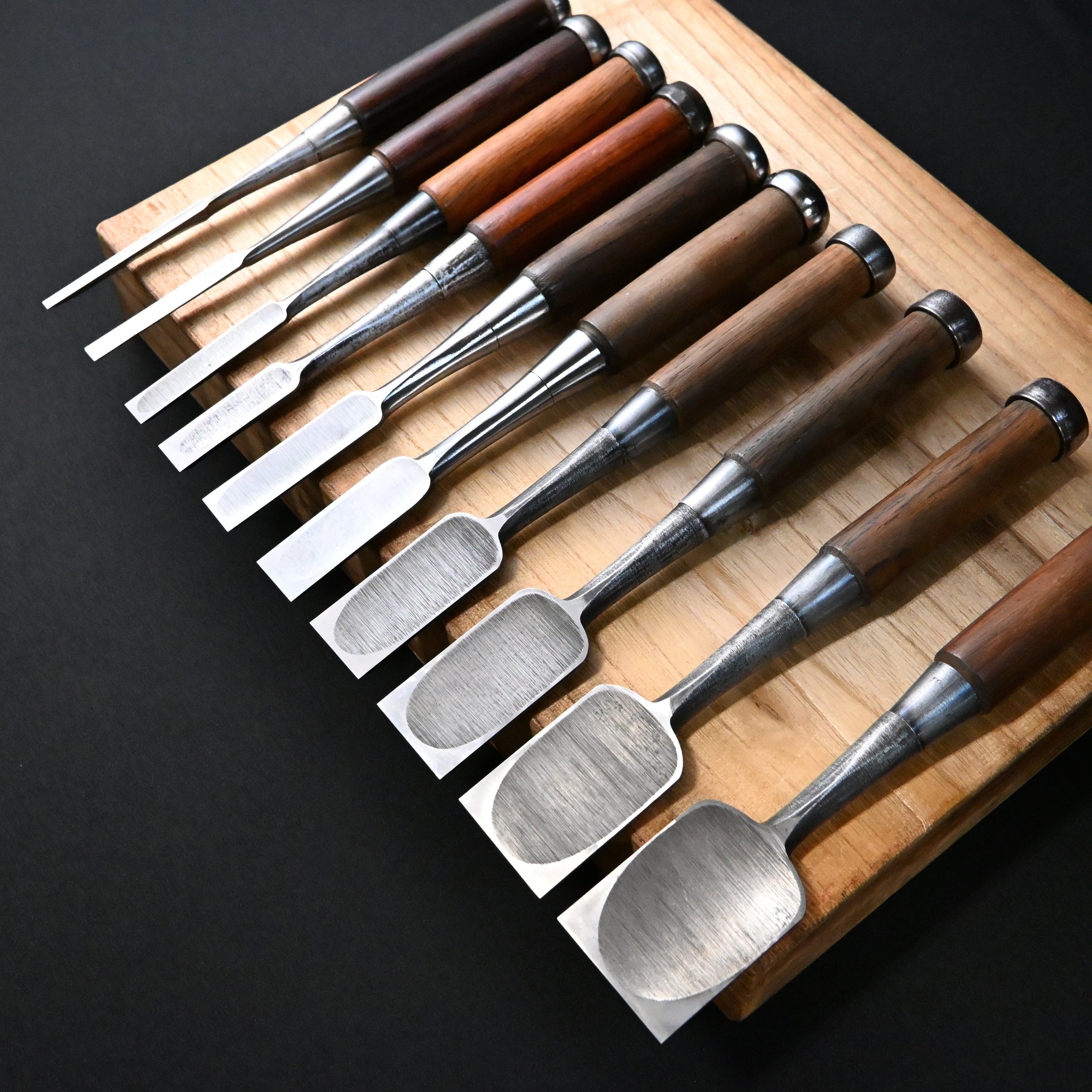 M194 Mixed set Bench chisels set for beginner by unknown smith バラ鑿合わせ 初心者におすすめ 追入組鑿 M194