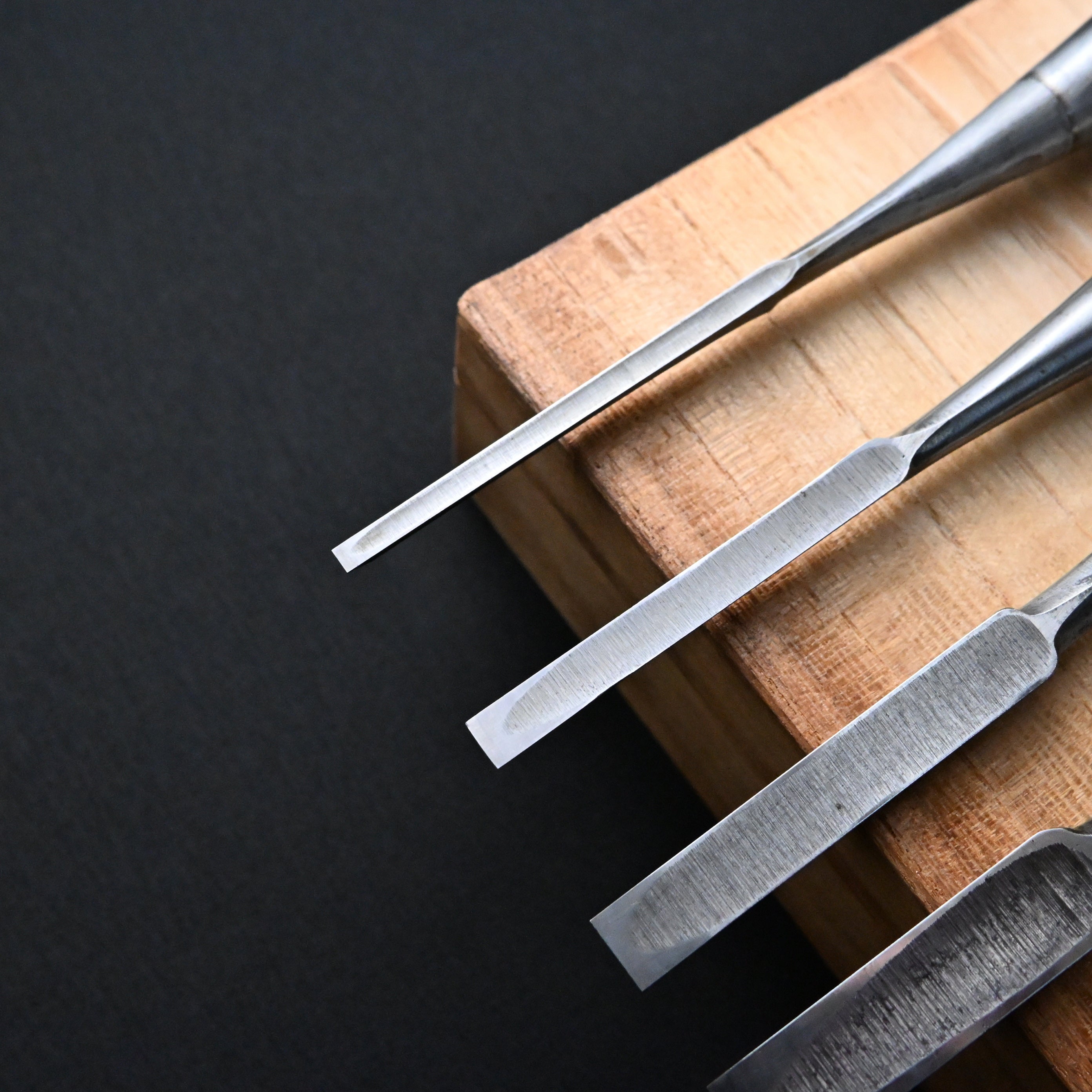 M194 Mixed set Bench chisels set for beginner by unknown smith バラ鑿合わせ 初心者におすすめ 追入組鑿 M194