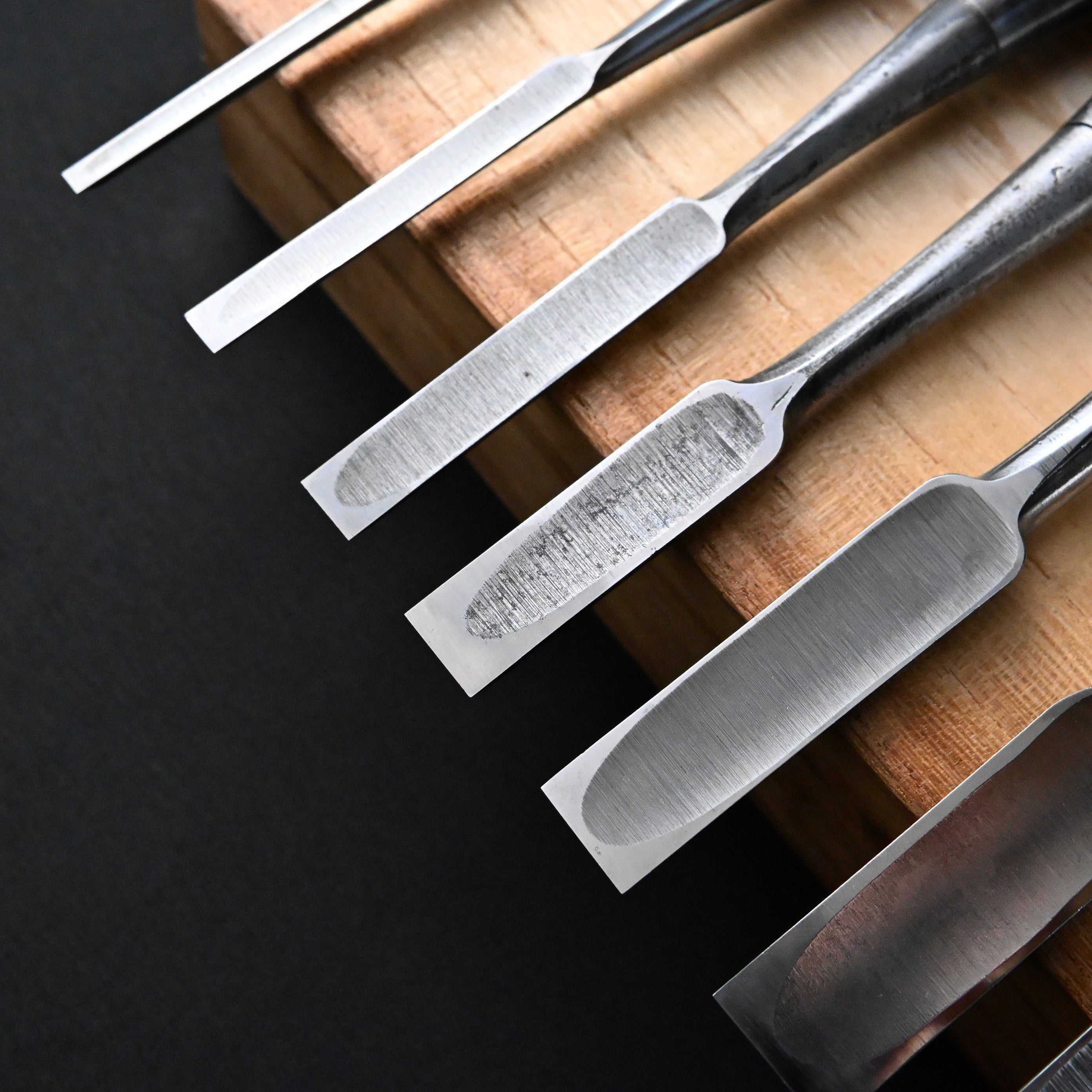 M194 Mixed set Bench chisels set for beginner by unknown smith バラ鑿合わせ 初心者におすすめ 追入組鑿 M194