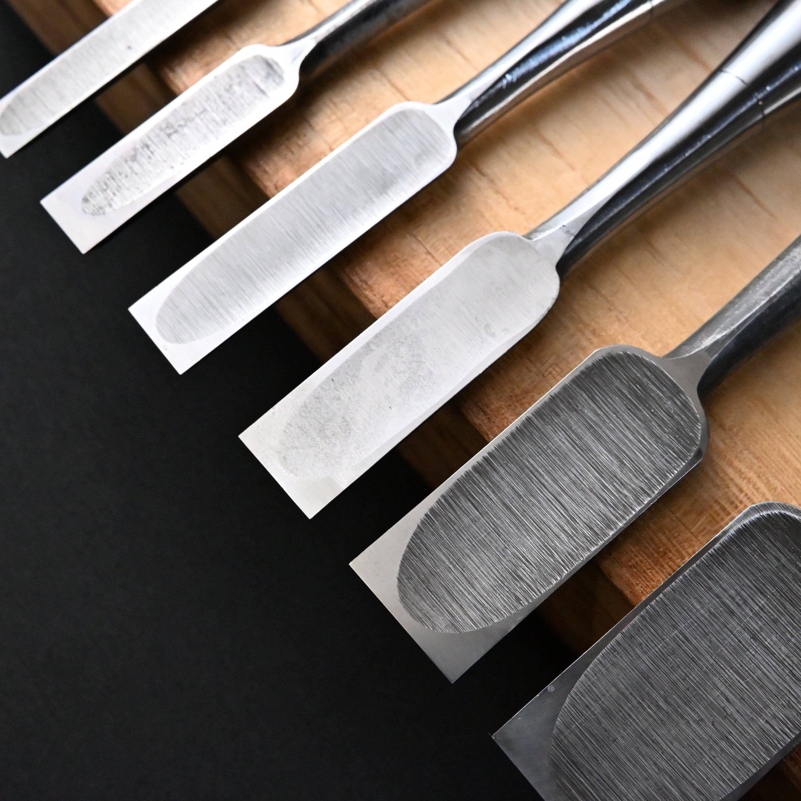 M194 Mixed set Bench chisels set for beginner by unknown smith バラ鑿合わせ 初心者におすすめ 追入組鑿 M194