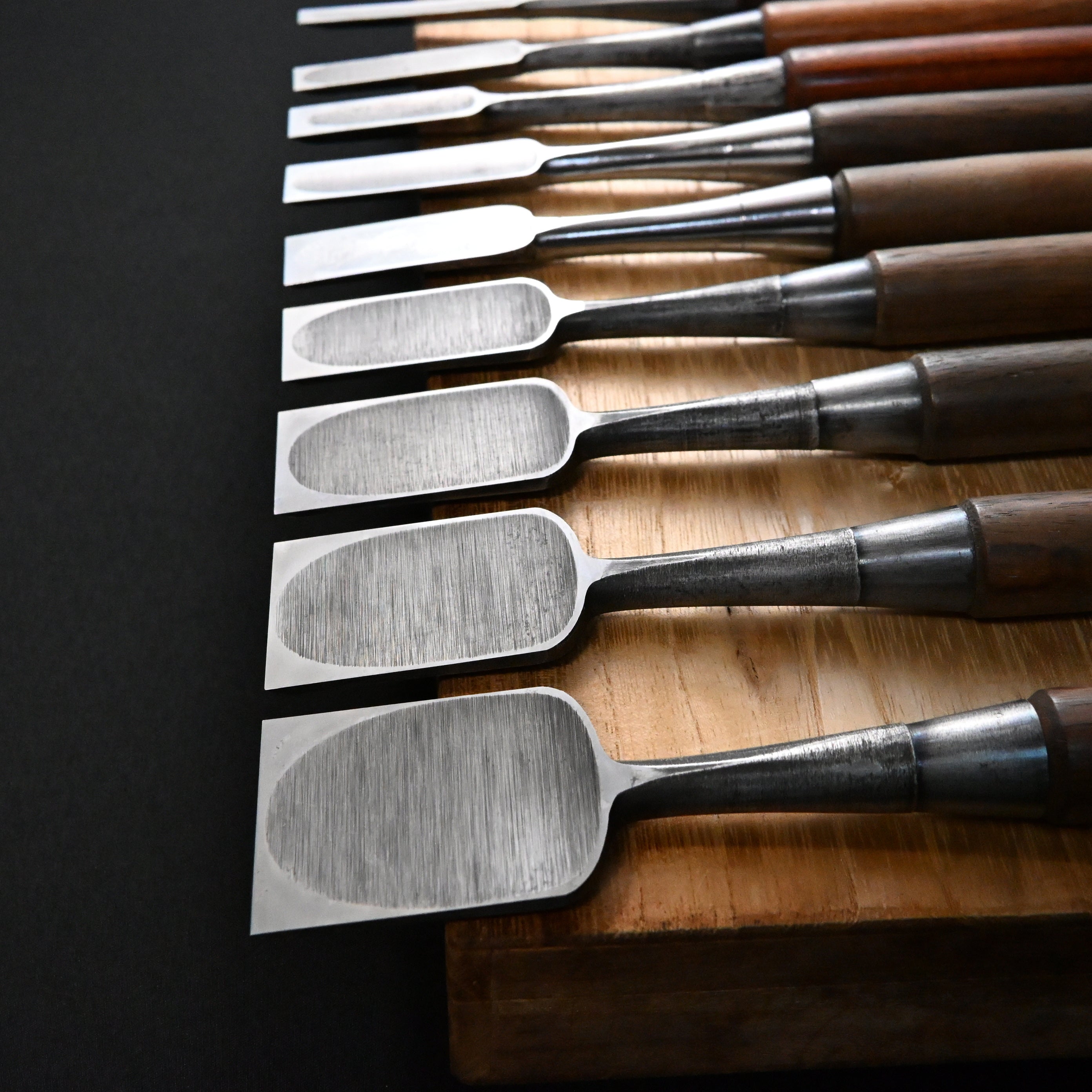 M194 Mixed set Bench chisels set for beginner by unknown smith バラ鑿合わせ 初心者におすすめ 追入組鑿 M194