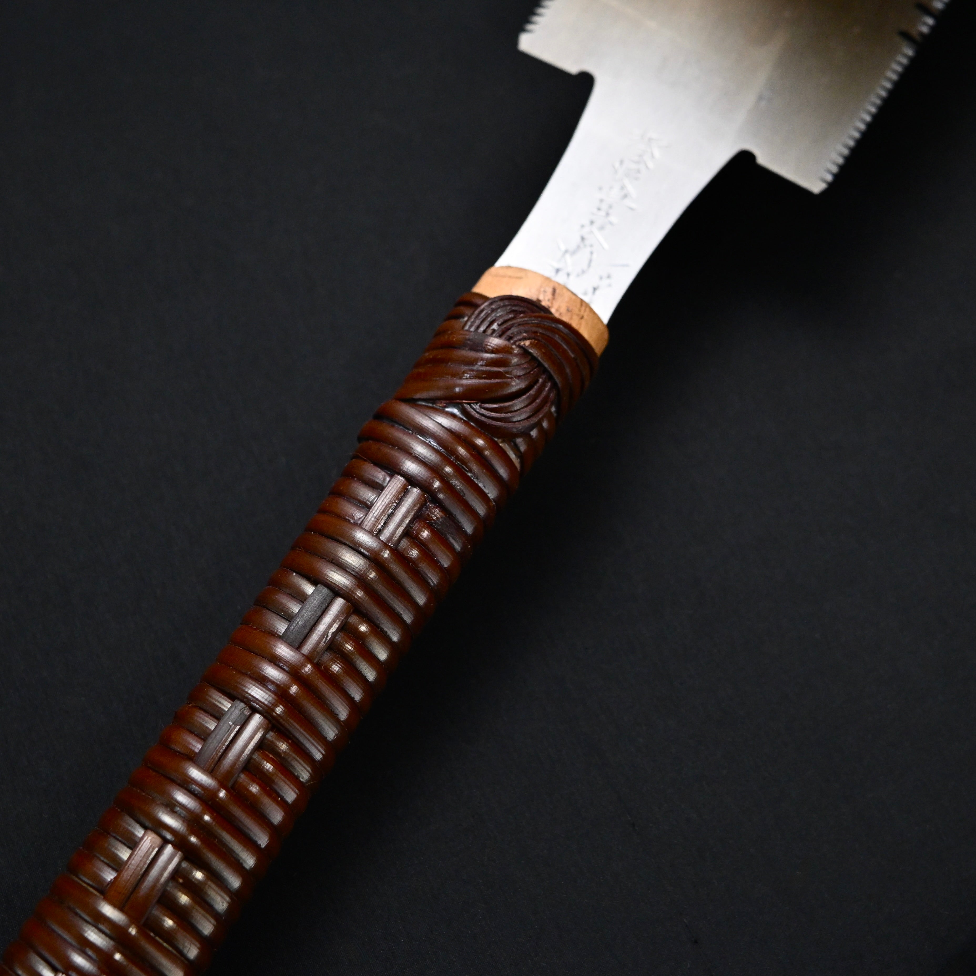 #248 Nagakatsu Double Edge Saw Eddy Type Handles set by Kurashige For Hard Wood 長勝鋸 渦巻き柄 両刃鋸 240mm 広葉用