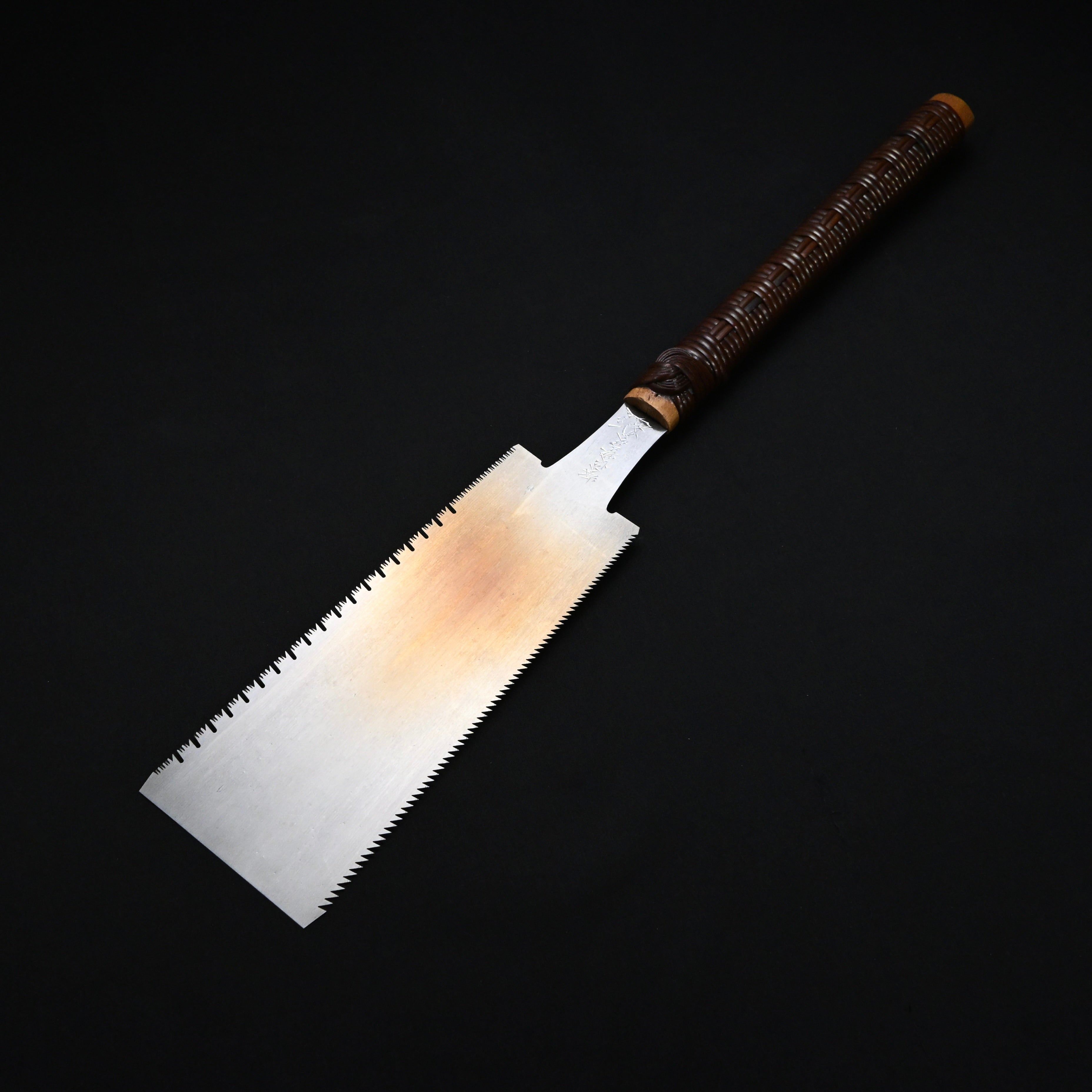 #248 Nagakatsu Double Edge Saw Eddy Type Handles set by Kurashige For Hard Wood 長勝鋸 渦巻き柄 両刃鋸 240mm 広葉用