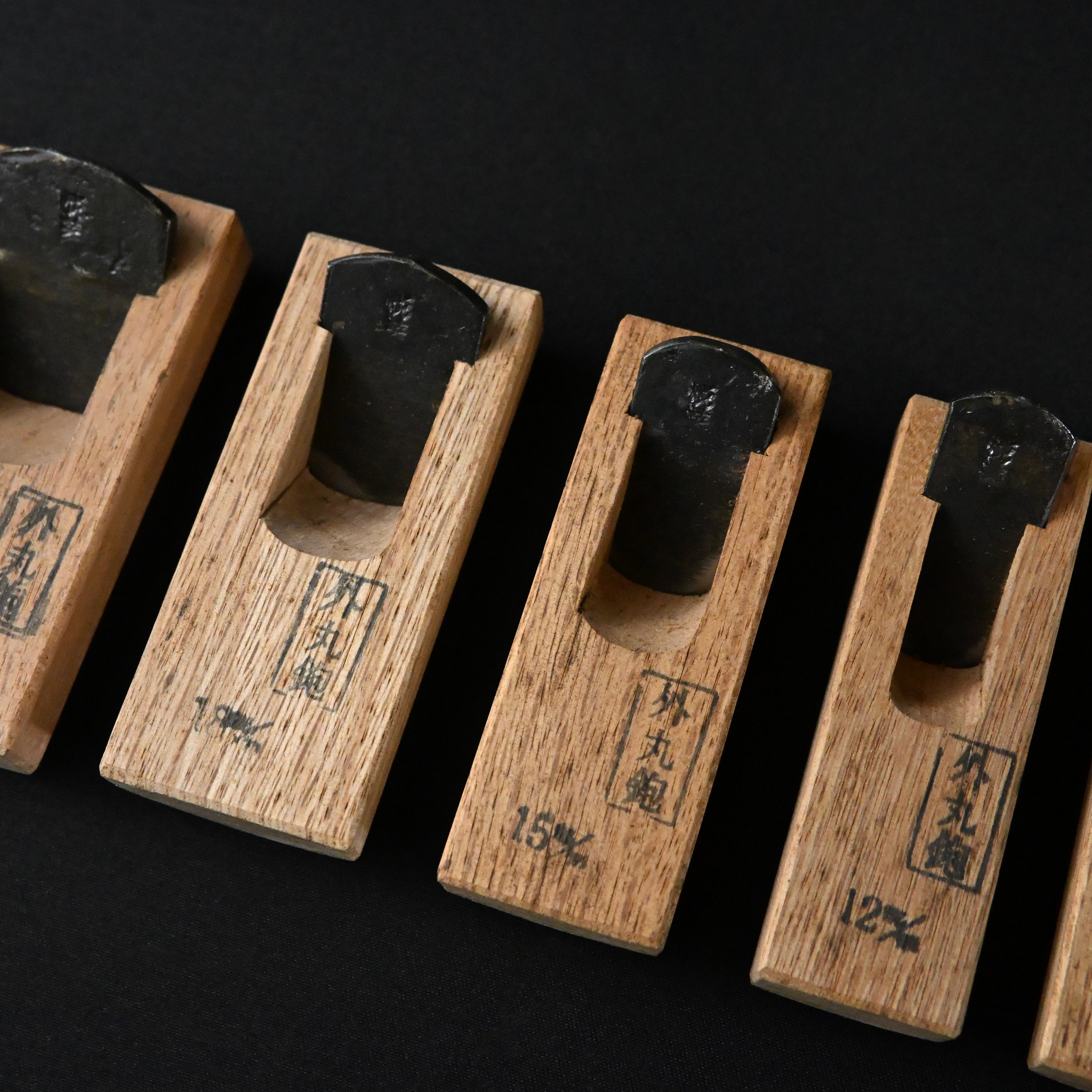 掘出し物 悦英 極豆外丸組鉋 5本組 Old stock Etsuei Small Round Plane set (Sotomaru) 5pc