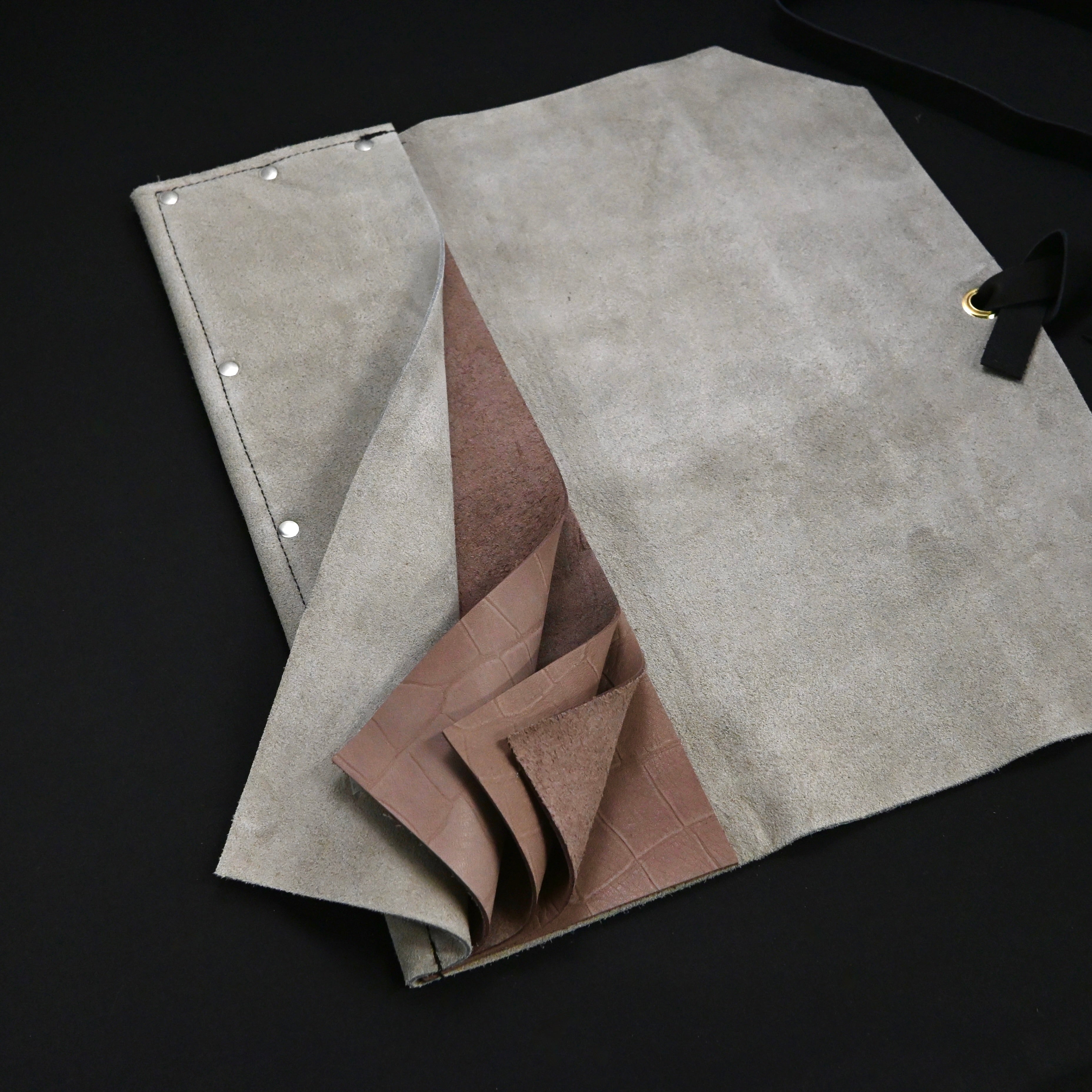 Daido Saw Leather Cloth Bag 大道 床ベロア革鋸巻5丁用 先カット