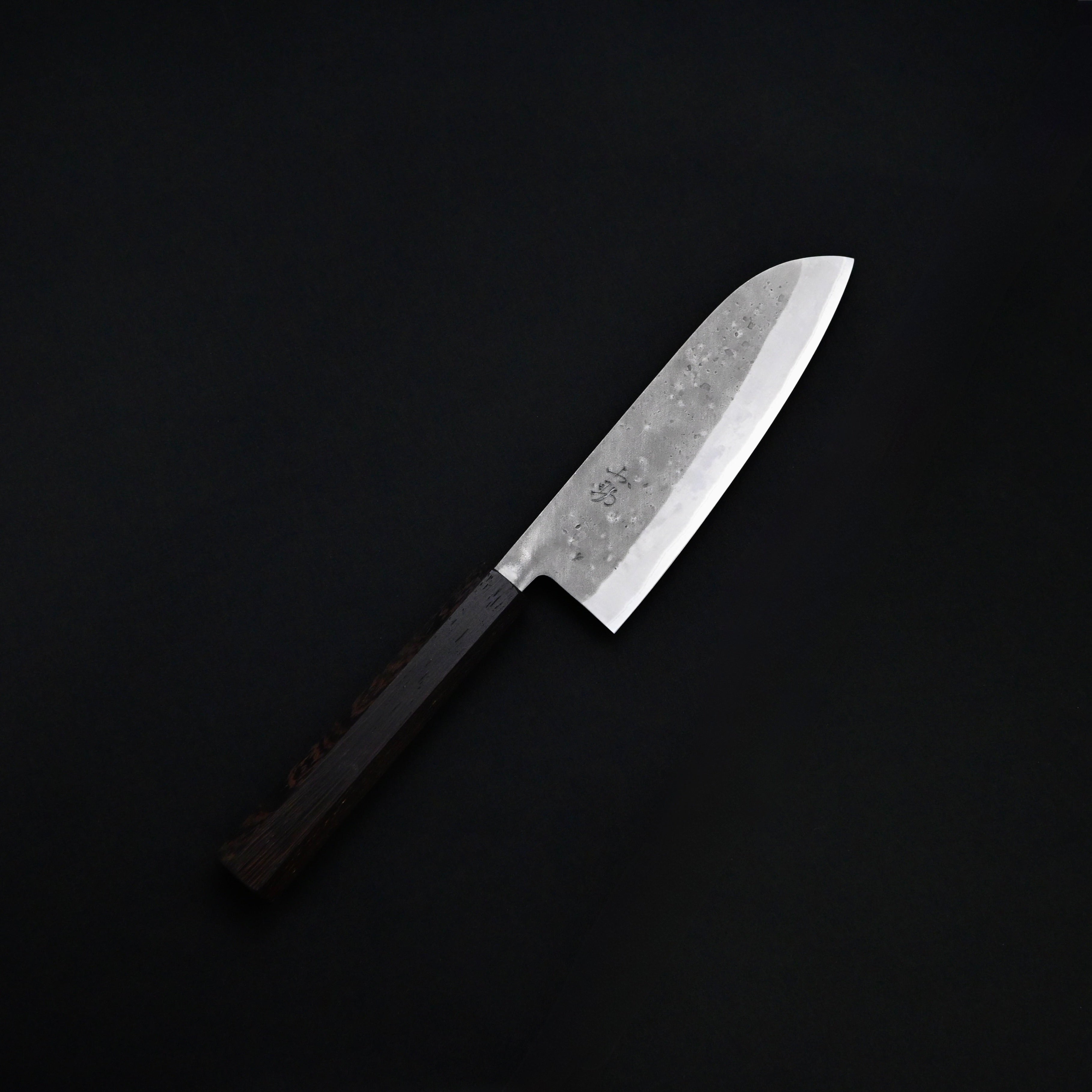 山助 三徳包丁 ステン梨地青紙 八角樫柄 165mm Yamasuke Santoku knife stainless steel pear finish blue steel