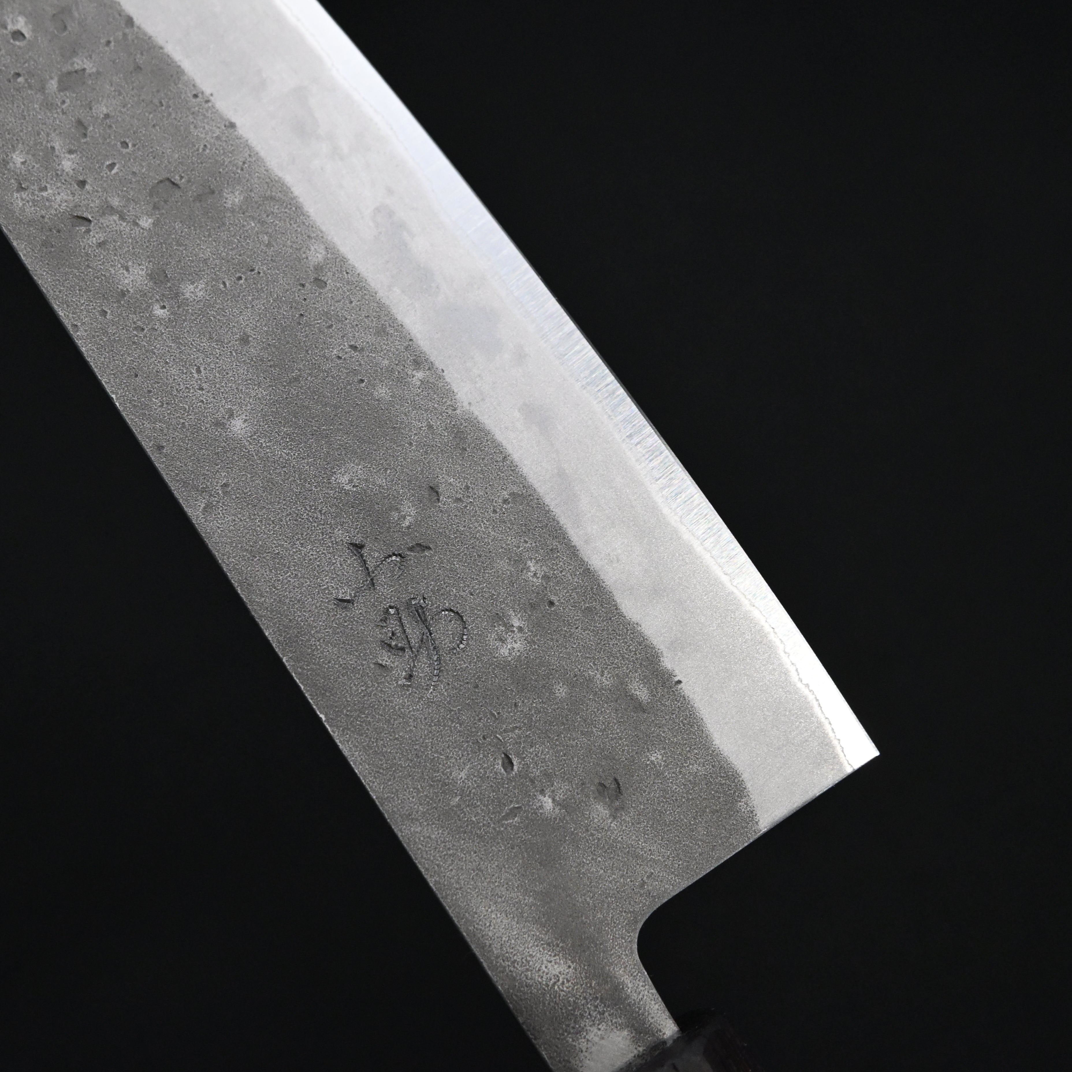 山助 三徳包丁 ステン梨地青紙 八角樫柄 165mm Yamasuke Santoku knife stainless steel pear finish blue steel