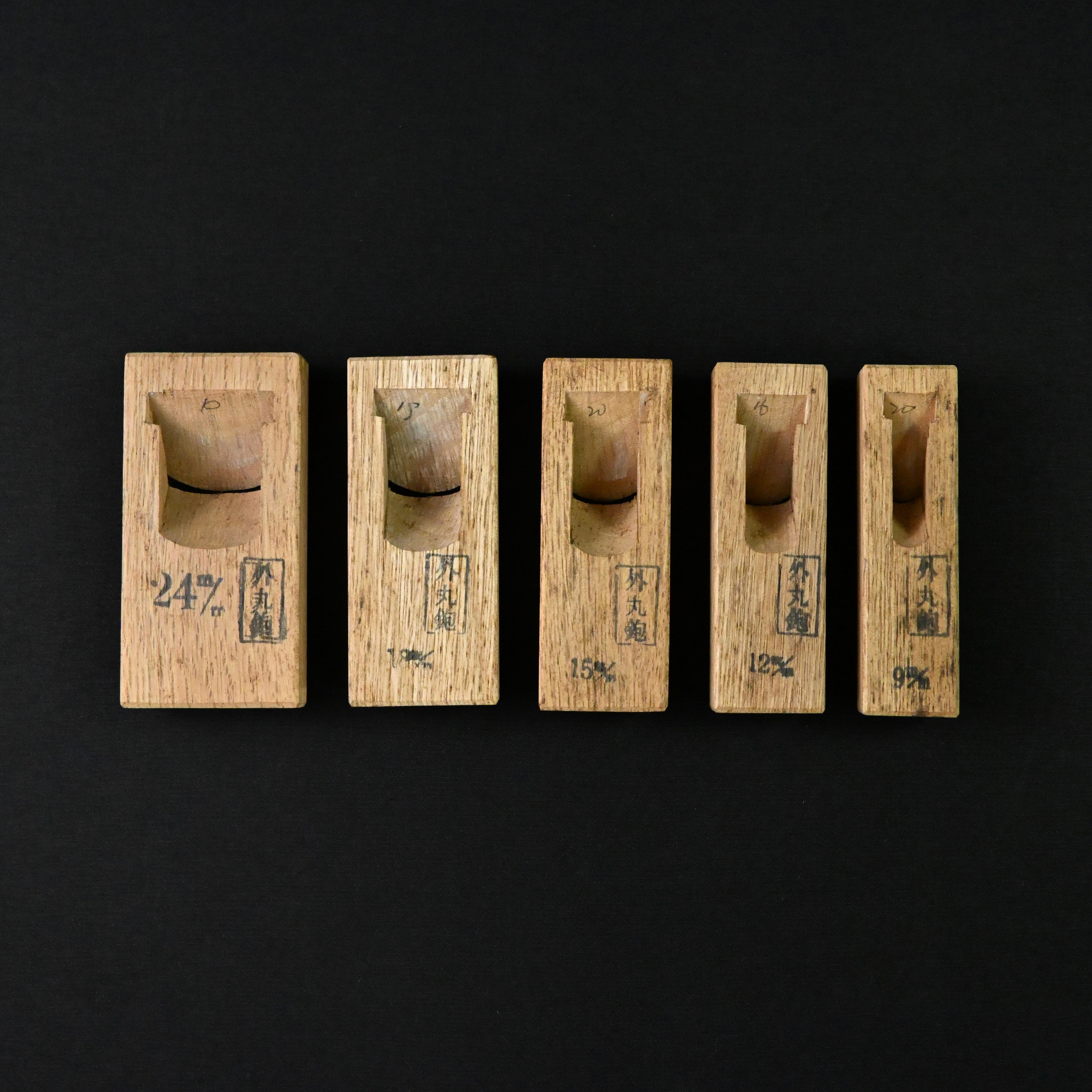 掘出し物 悦英 極豆外丸組鉋 5本組 Old stock Etsuei Small Round Plane set (Sotomaru) 5pc