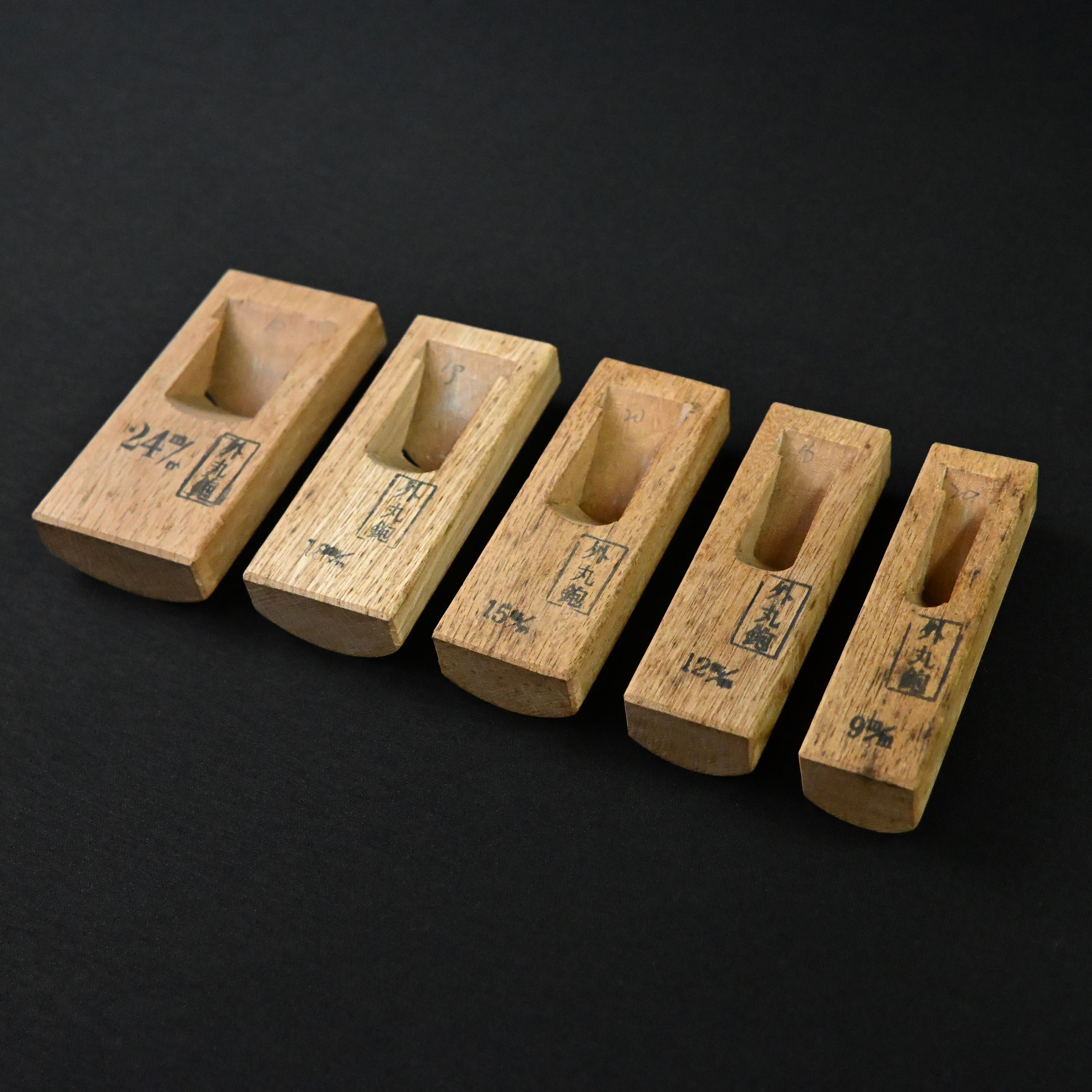 掘出し物 悦英 極豆外丸組鉋 5本組 Old stock Etsuei Small Round Plane set (Sotomaru) 5pc