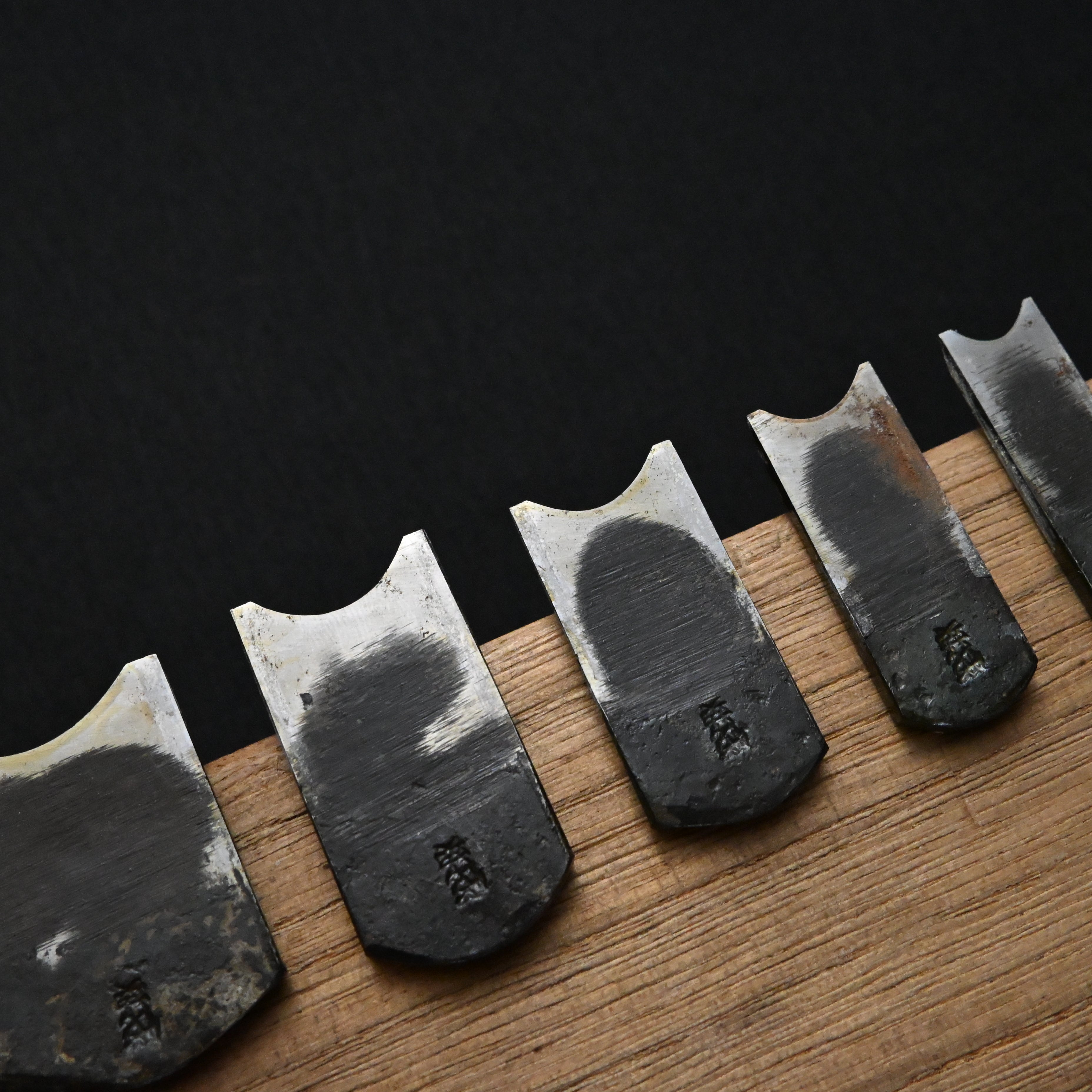 掘出し物 悦英 極豆内丸組鉋 5本組. Old stock Etsuei Mini Round Plane set (Uchimaru) 5pc