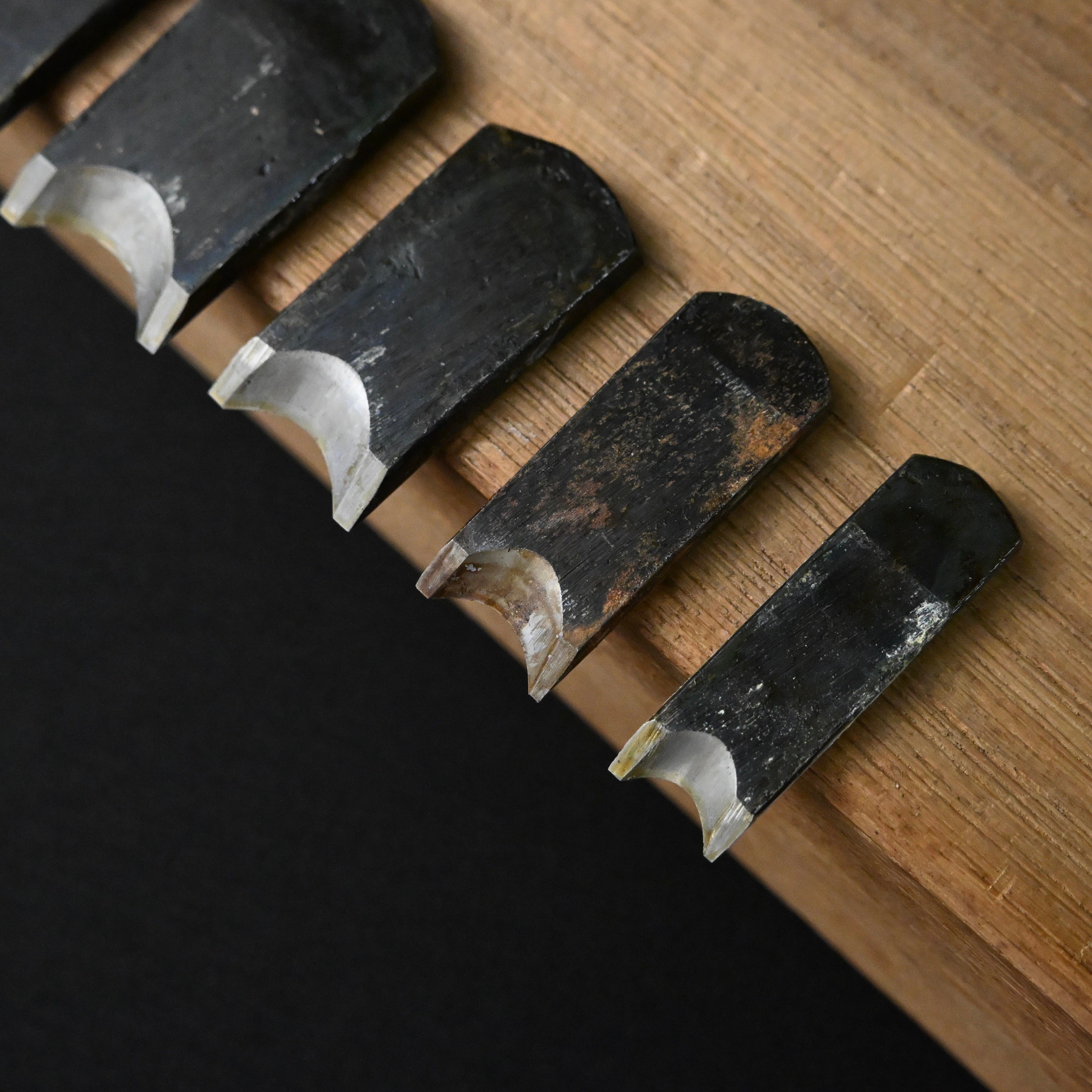 掘出し物 悦英 極豆内丸組鉋 5本組. Old stock Etsuei Mini Round Plane set (Uchimaru) 5pc