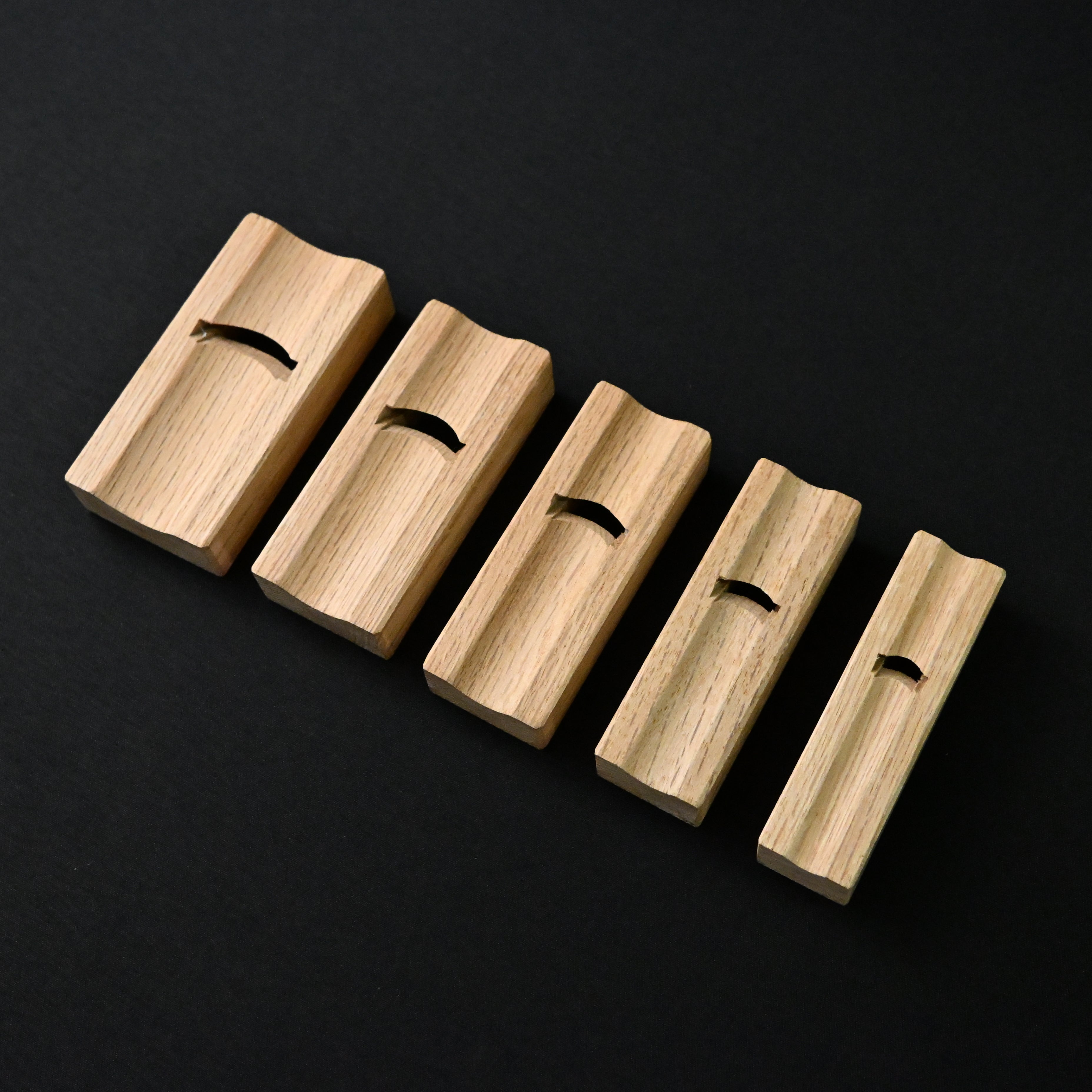 掘出し物 悦英 極豆内丸組鉋 5本組. Old stock Etsuei Mini Round Plane set (Uchimaru) 5pc