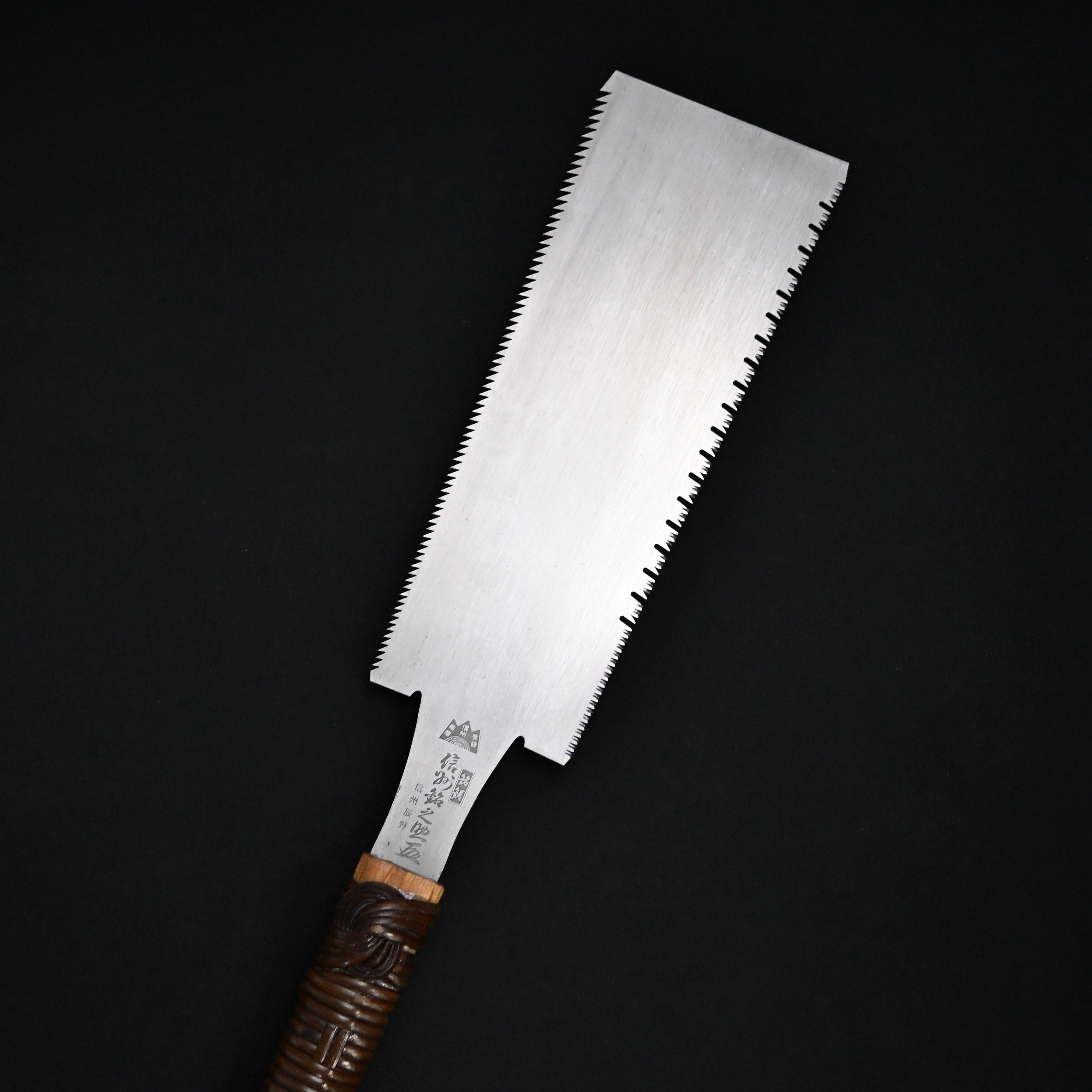 #219 Nagakatsu Double Edge Saw Eddy Type Handles set by Kurashige For Soft Wood 渦巻き柄 両刃鋸 210mm 針葉材用