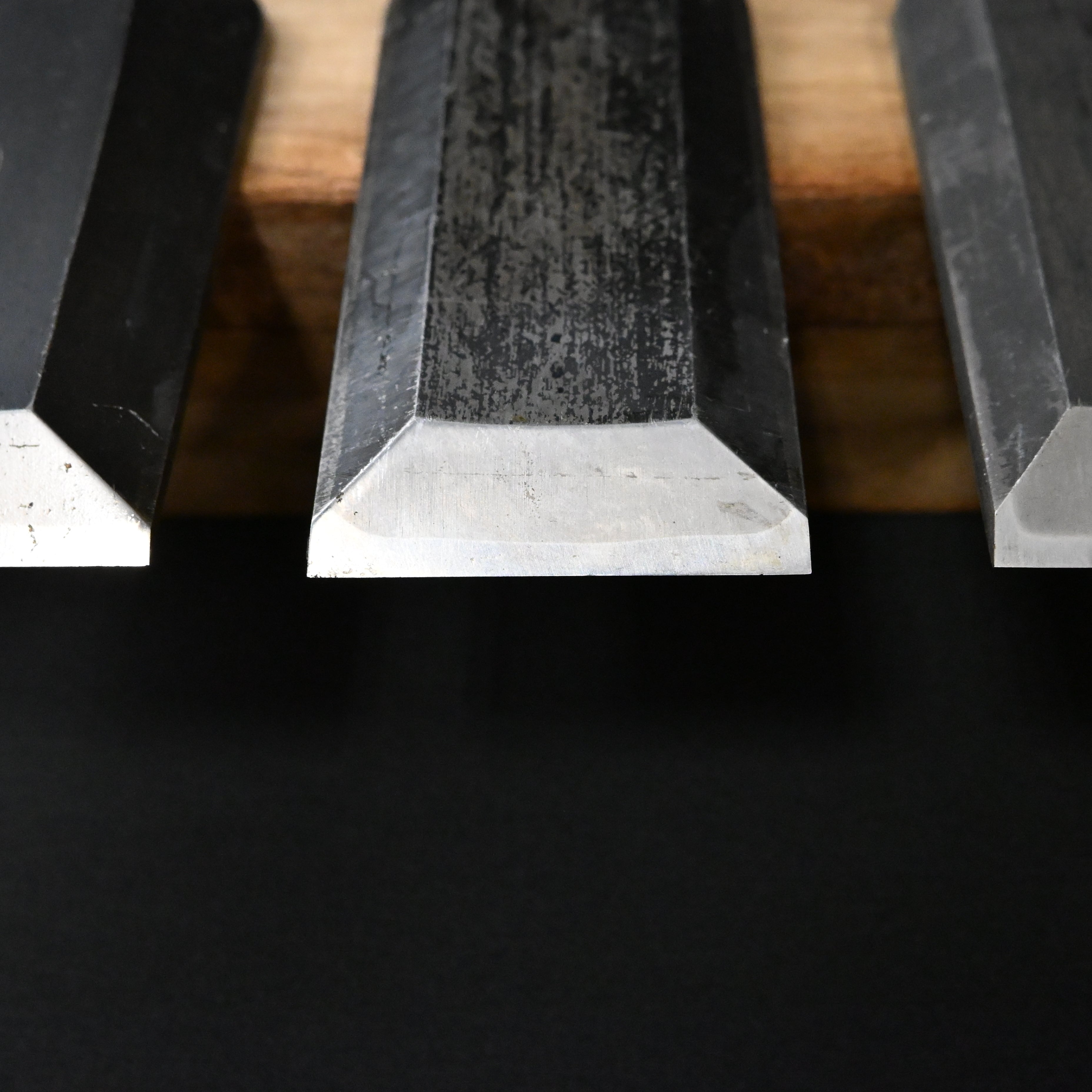 #M196 Mixed Timber chisels set by unknown バラ鑿合わせ 叩き組鑿 5本組 作者不明