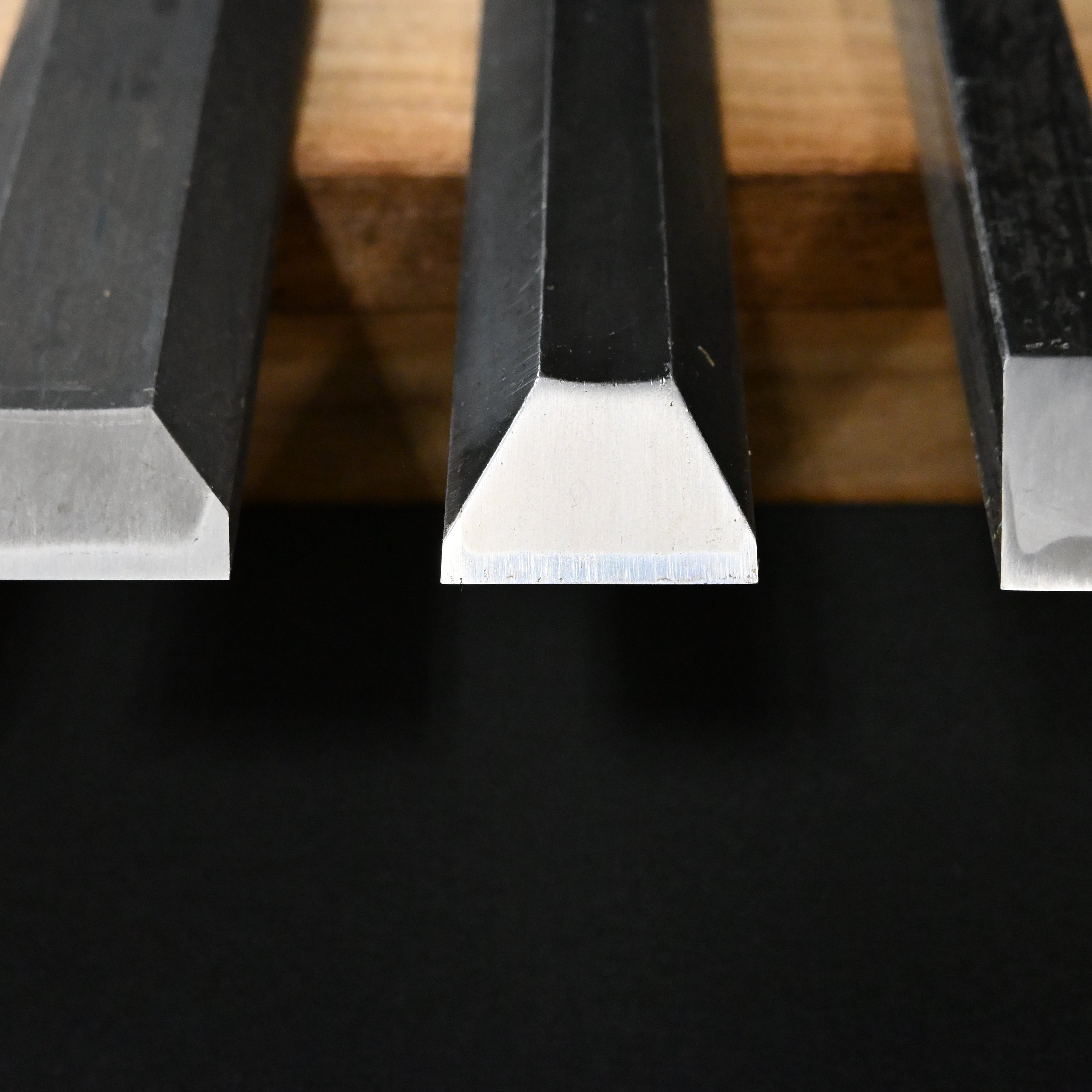 #M196 Mixed Timber chisels set by unknown バラ鑿合わせ 叩き組鑿 5本組 作者不明