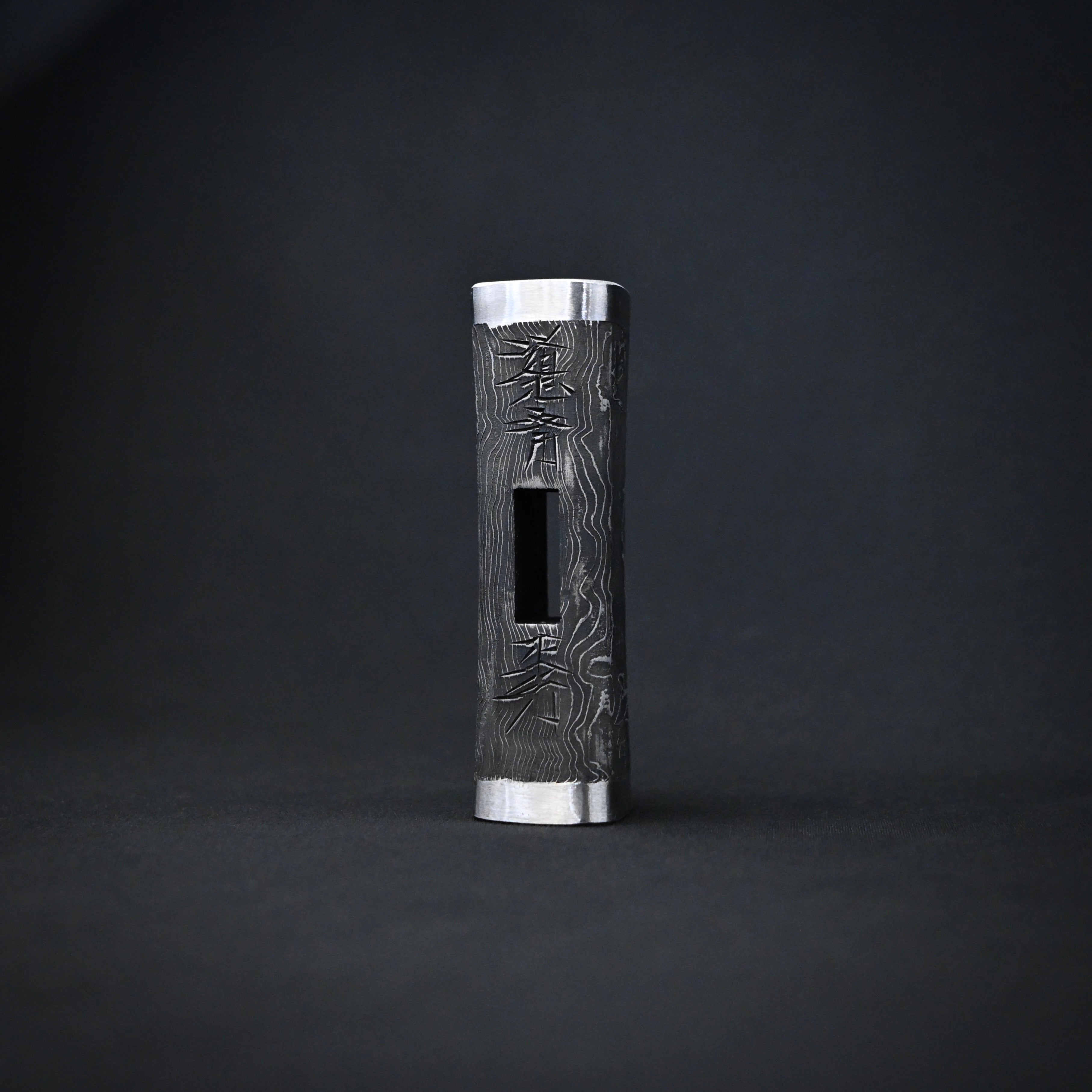 道心斎正行 鋼付四角玄翁 黒木目 120匁 Old stock Masatsura Damascus Hand made Pasting steel Square Hammers
