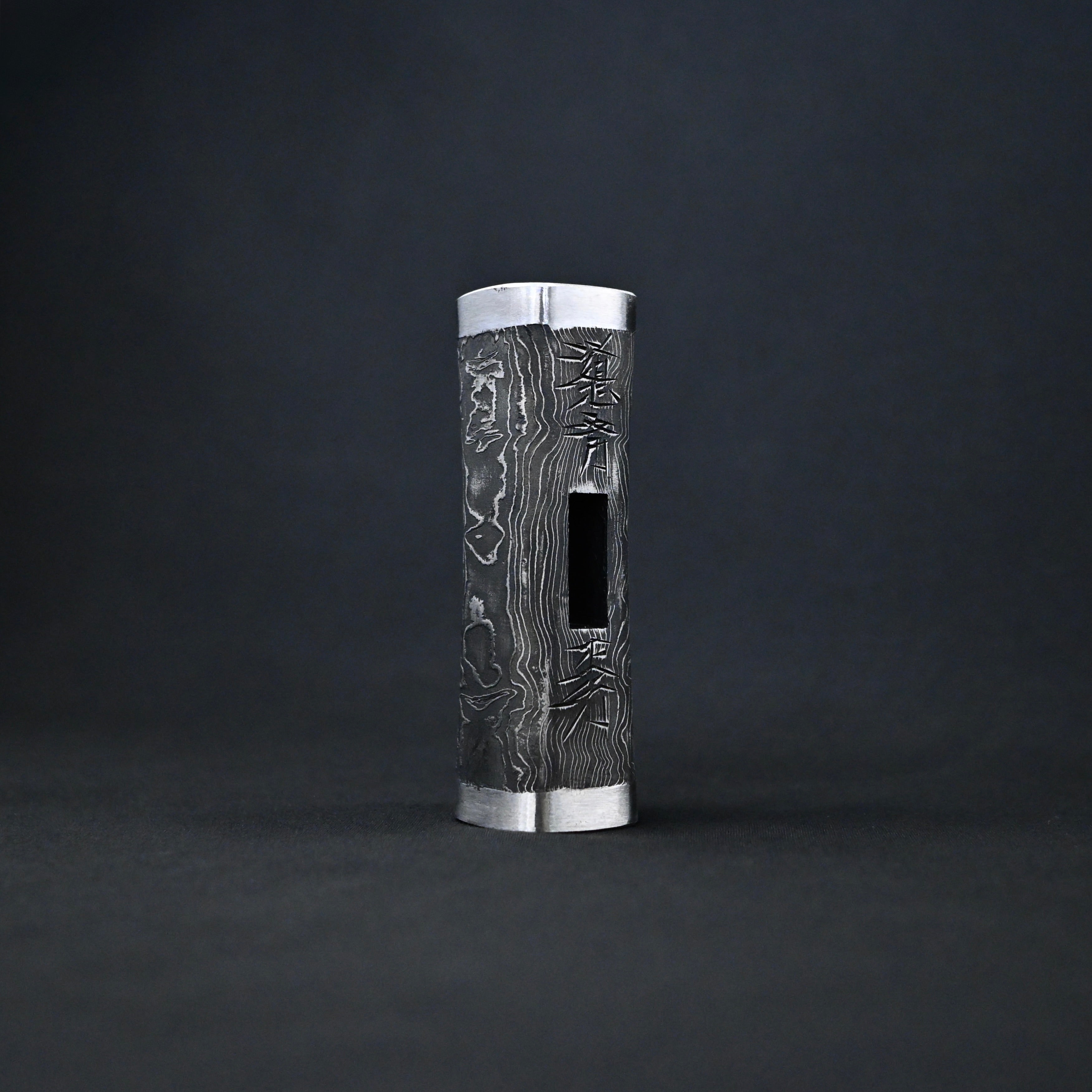 道心斎正行 鋼付四角玄翁 黒木目 120匁 Old stock Masatsura Damascus Hand made Pasting steel Square Hammers