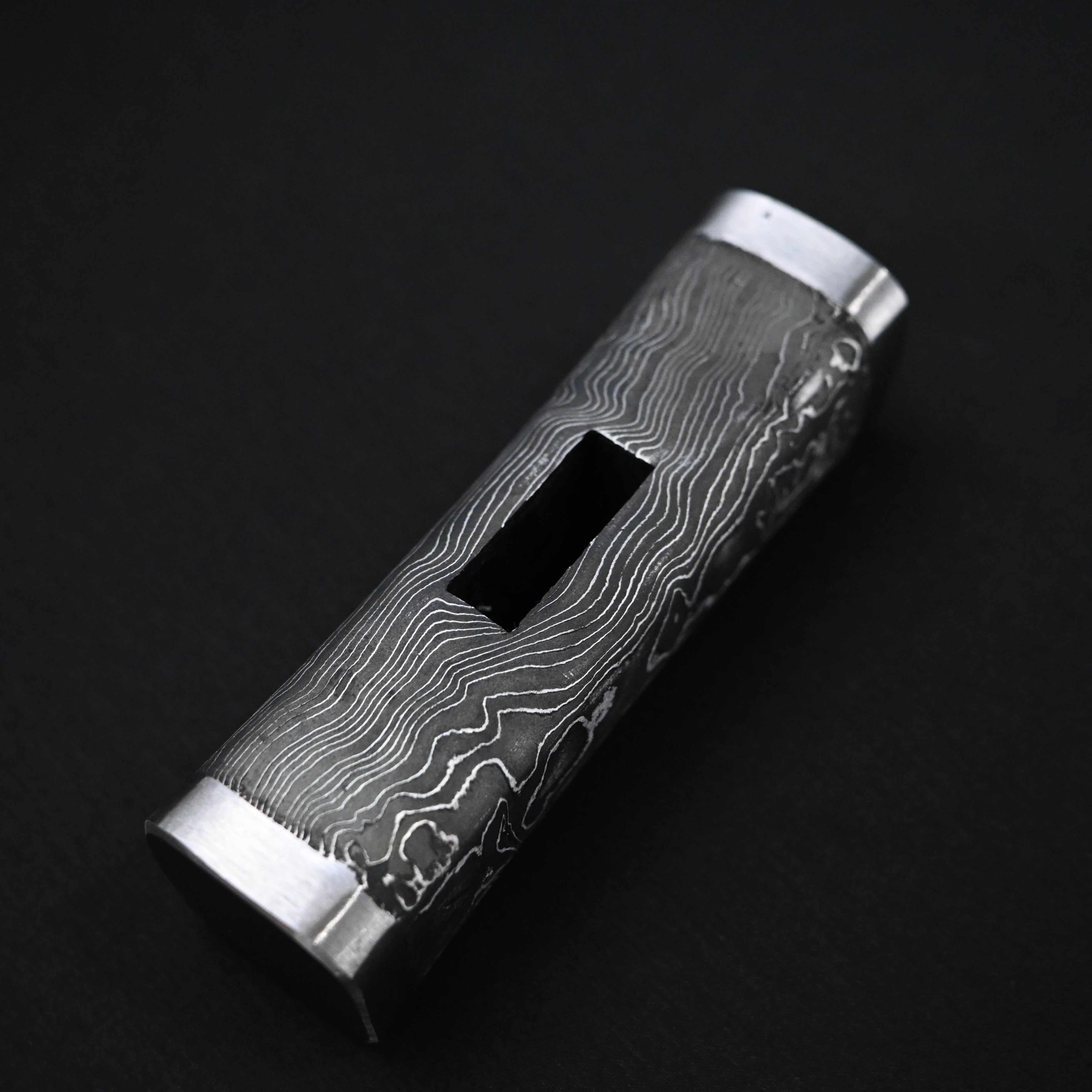 道心斎正行 鋼付四角玄翁 黒木目 120匁 Old stock Masatsura Damascus Hand made Pasting steel Square Hammers