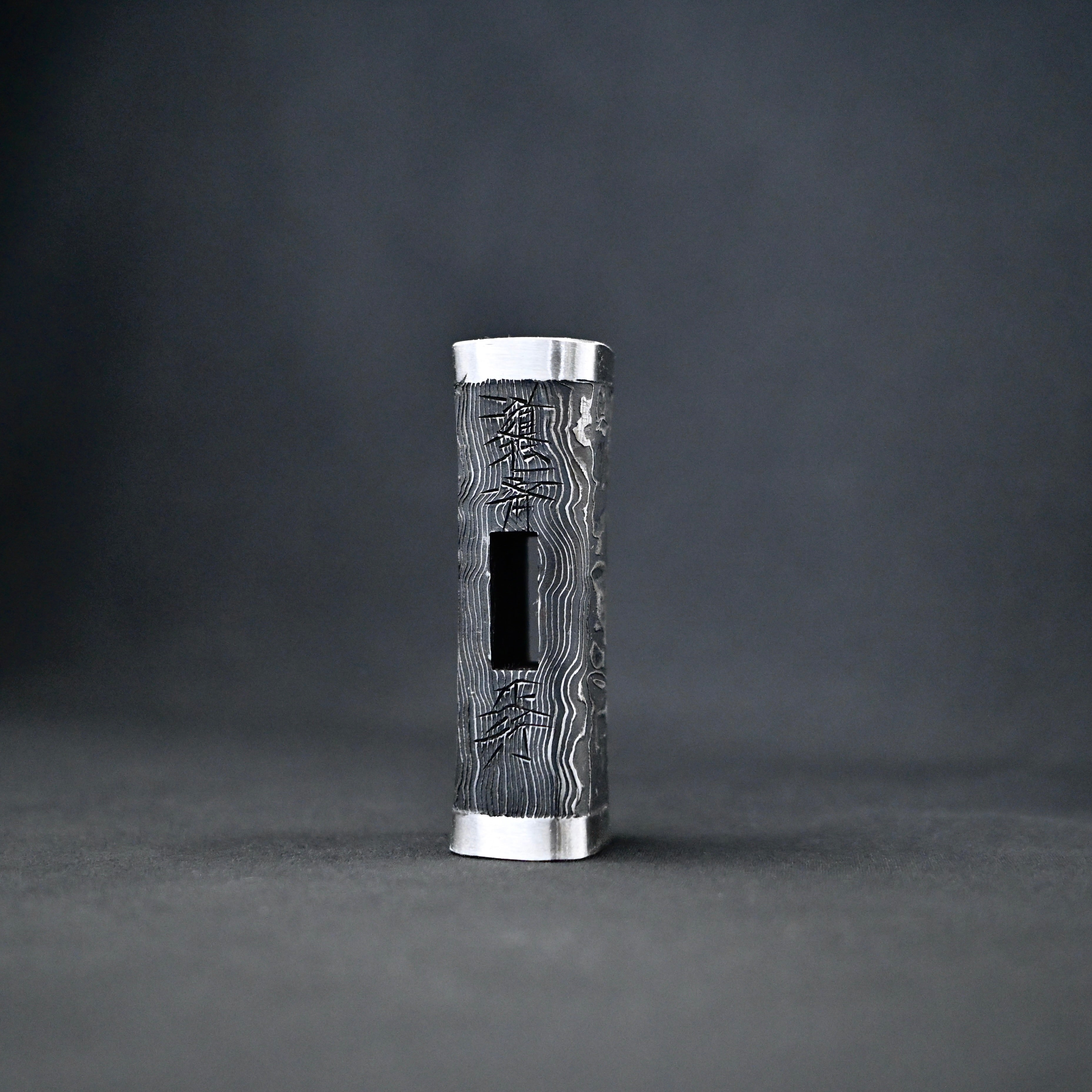 道心斎正行 鋼付四角玄翁 黒木目 100匁 Old stock Masatsura Damascus Hand made Pasting steel Square Hammers
