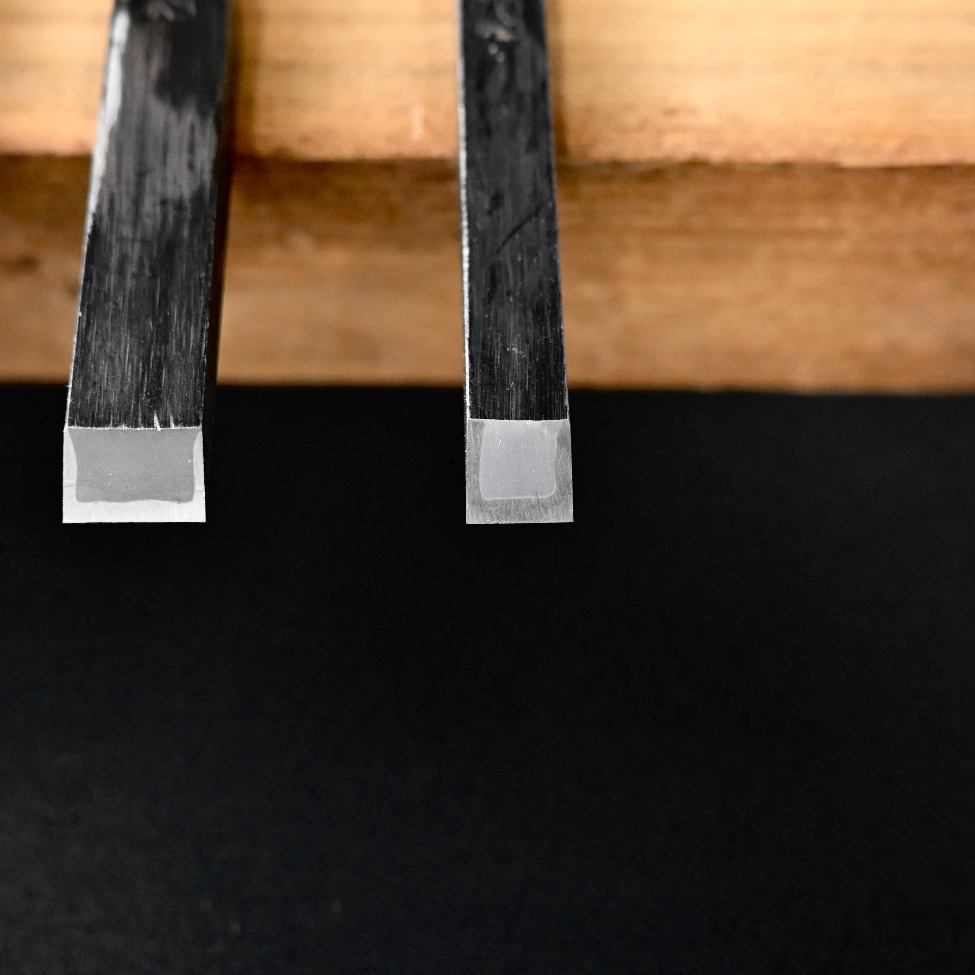 磯野信夫作 狐 追入鑿 Old stock Kitsune Bench chisels with white steel by Isono Nobuo