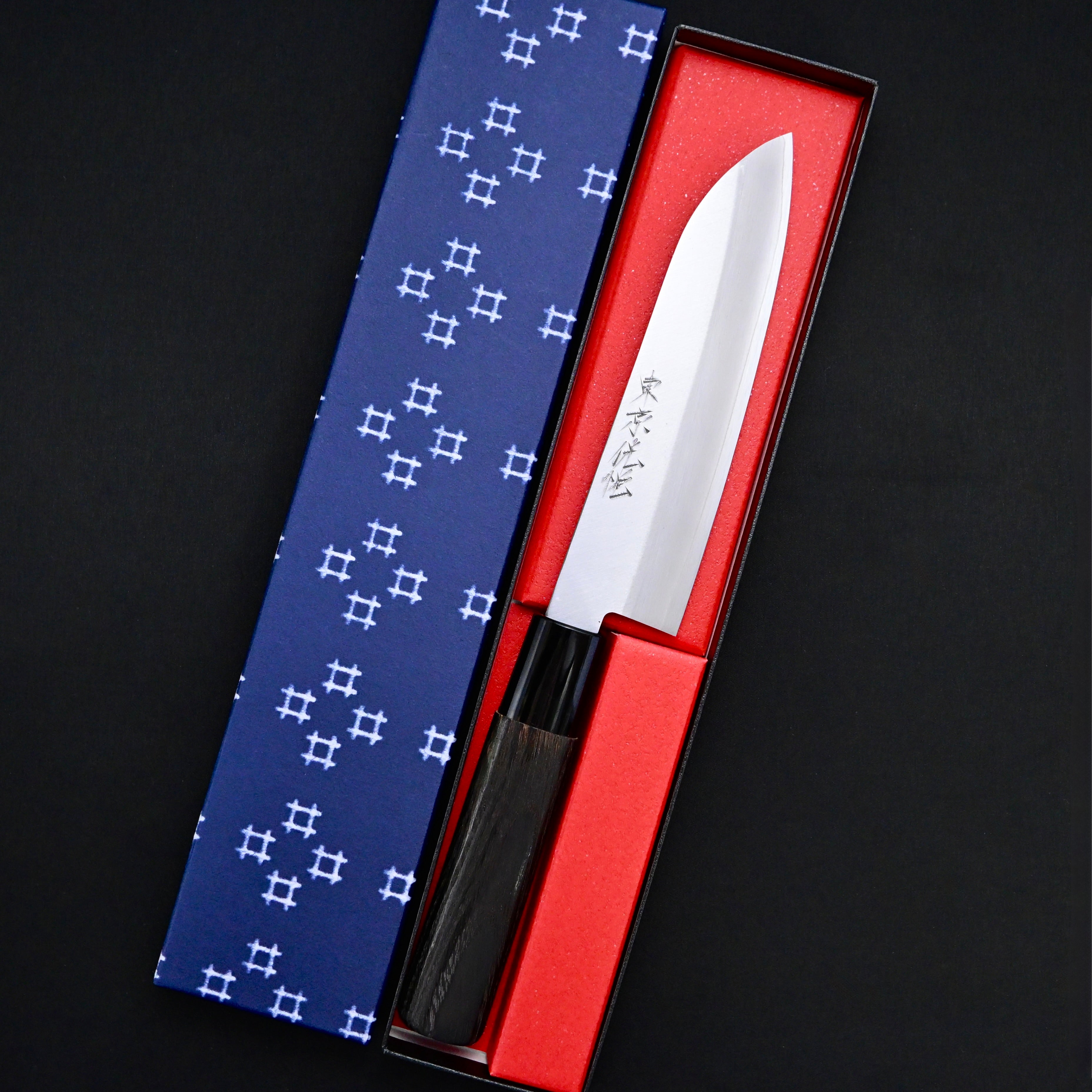Kouetsu Stainless steel Mini Santoku Knife 140mm 侊悦 小三徳和包丁 140mm 焼栗柄