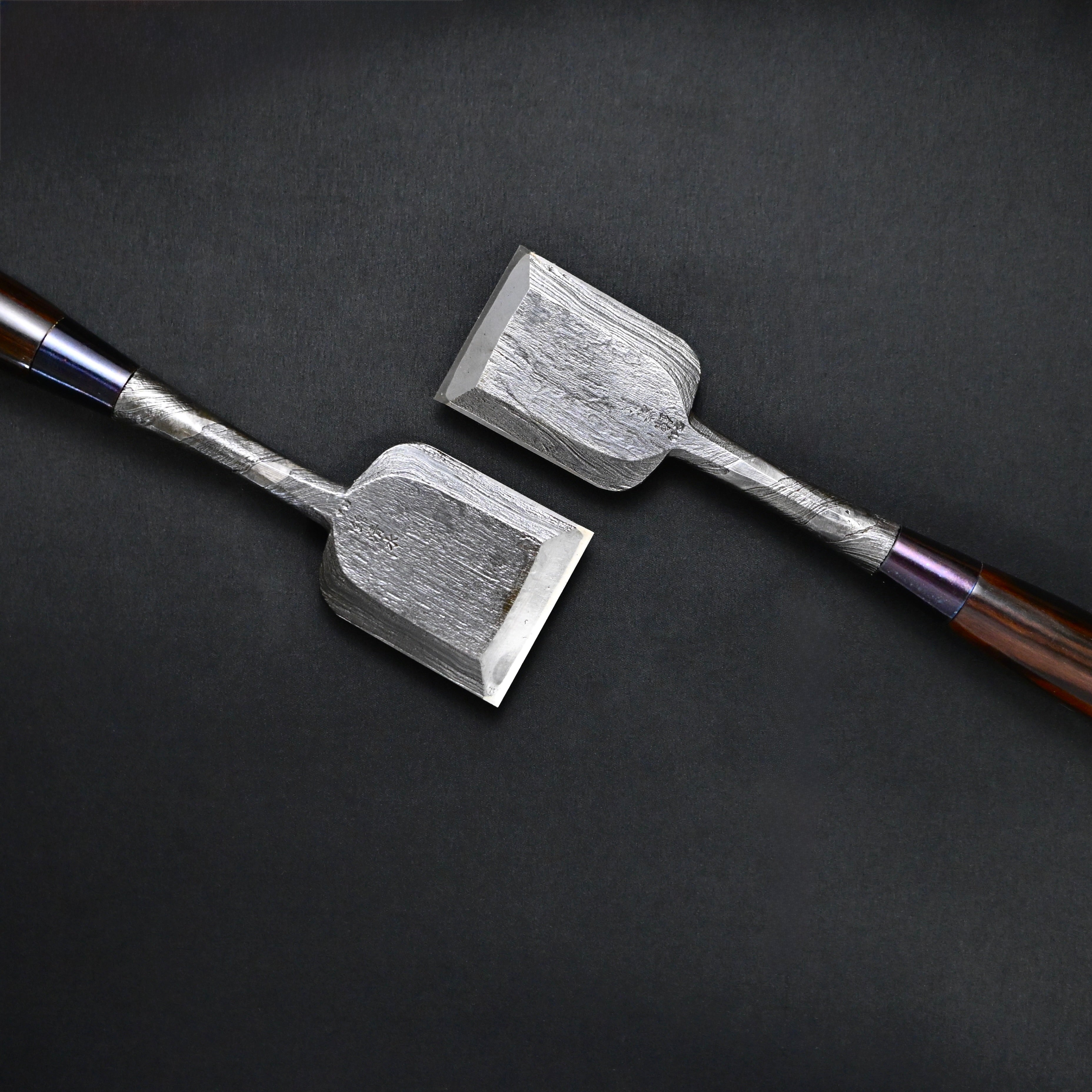 錦清水 木目打捻り 追入組鑿 15本組 Rare stock Nishiki Kiyomi Mokume Bench Chisels 15pc set