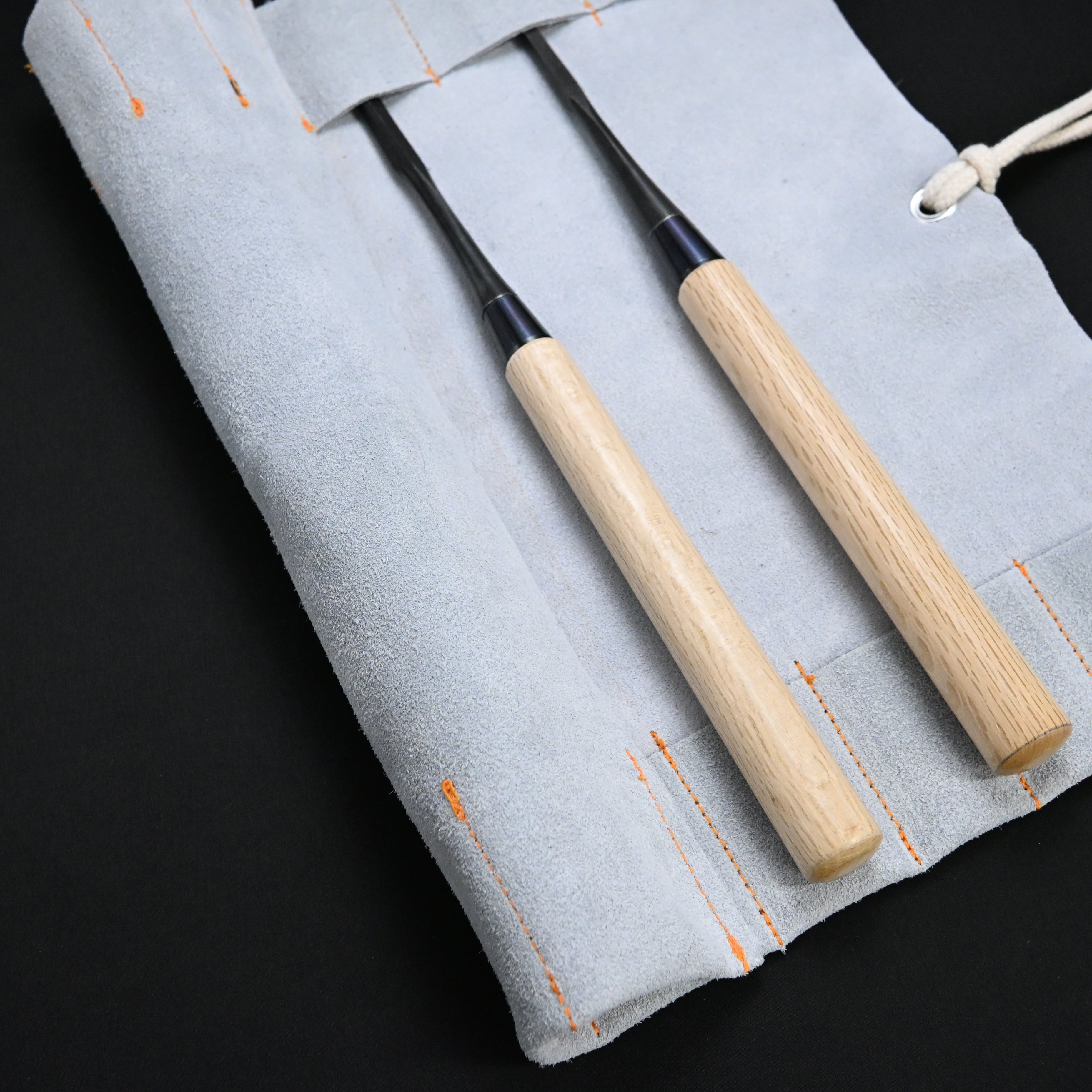 Chisel Leather Roll Bag For Paring chisels ( calfskin ) 薄鑿用鑿巻 床革製