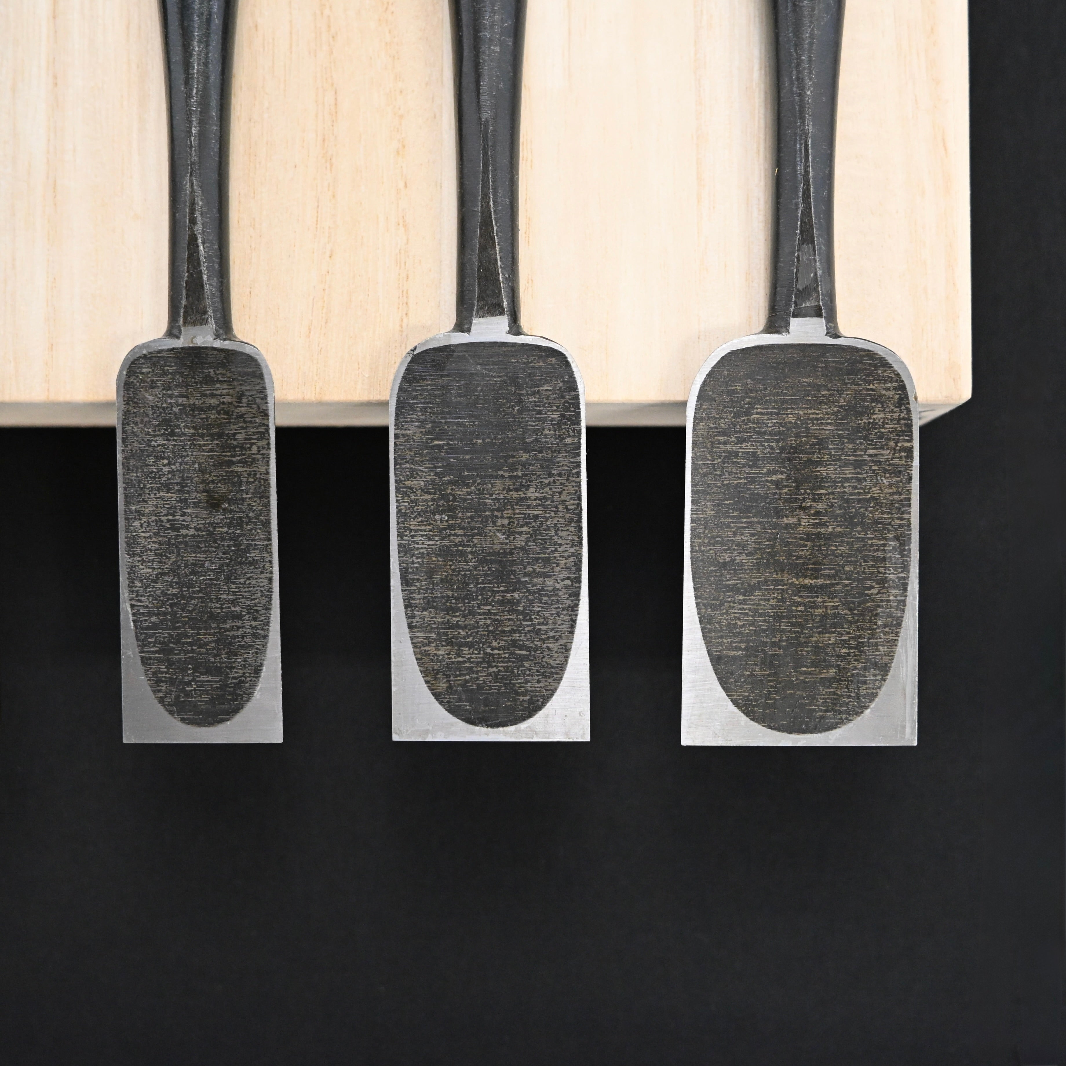 #8掘出し物 錦清水 鑿5本セット グミ柄 Rare Stock Nishiki Kiyomi Chisels Set 5pc with Gumi Handle
