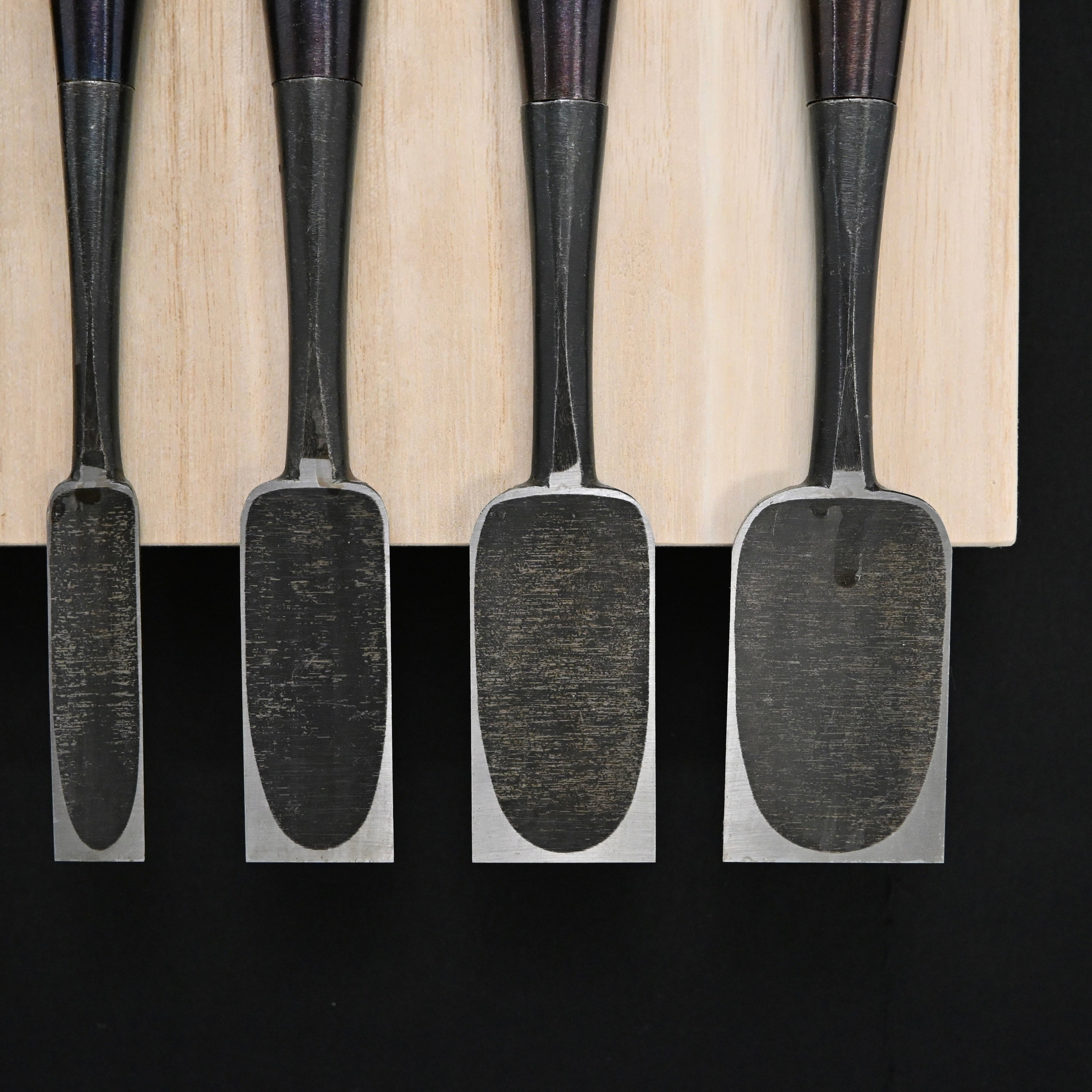 #9掘出し物 錦清水 鑿5本セット グミ柄 Rare Stock Nishiki Kiyomi Chisels Set 5pc with Gumi Handle