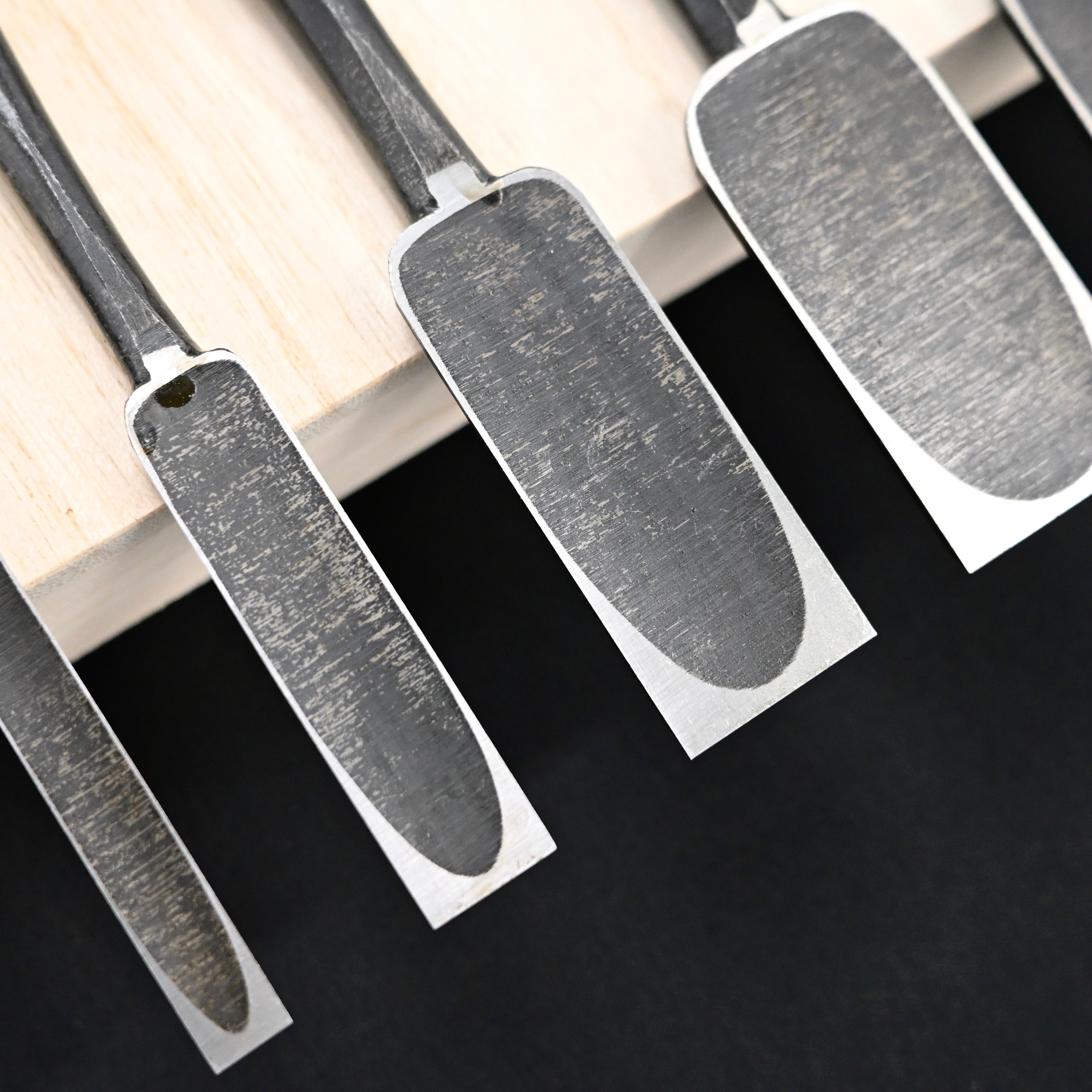 #9掘出し物 錦清水 鑿5本セット グミ柄 Rare Stock Nishiki Kiyomi Chisels Set 5pc with Gumi Handle