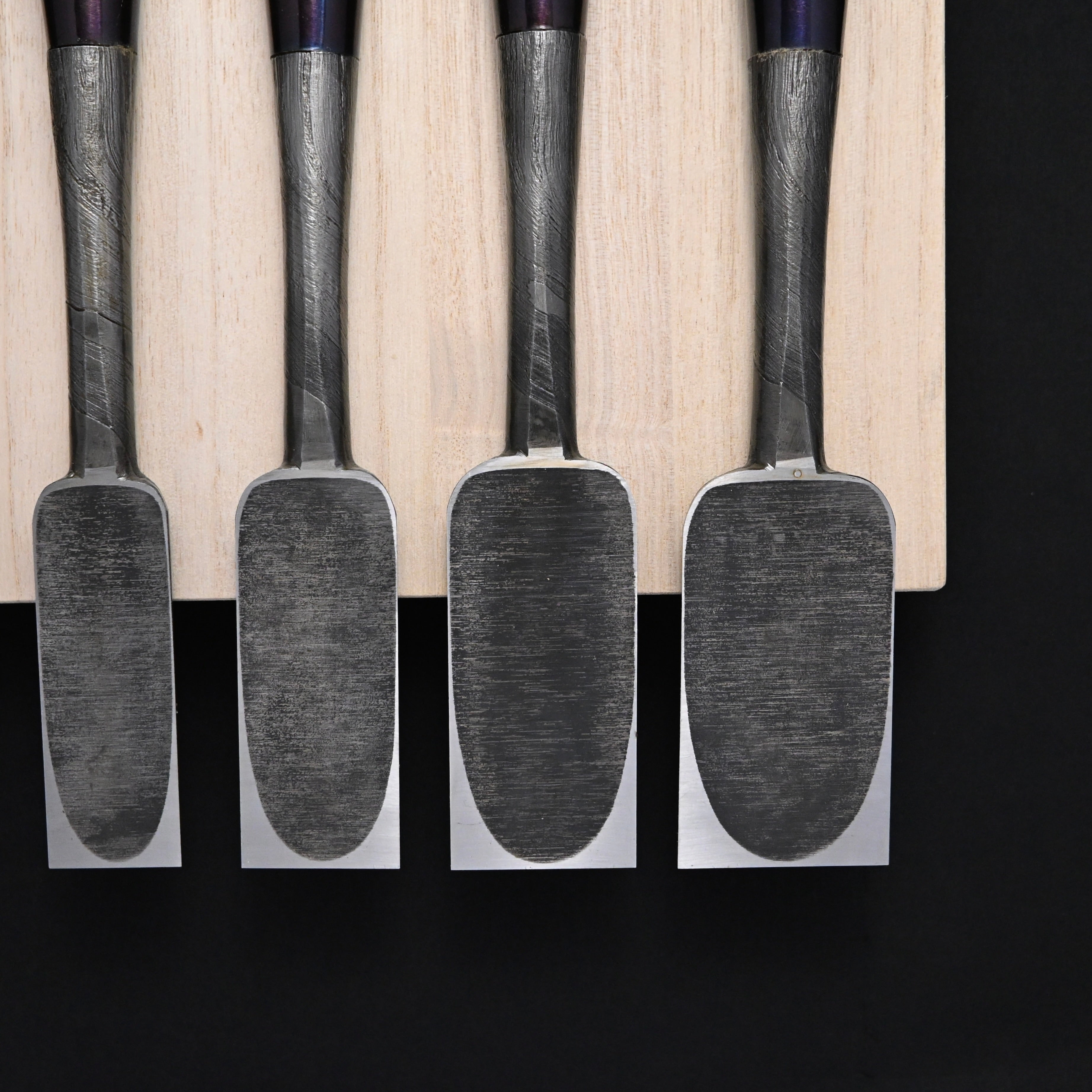 #11掘出し物 錦清水 叩き鑿5本組 グミ柄 Rare Stock Nishiki Kiyomi Timber Chisels Set 5pc with Gumi Handle