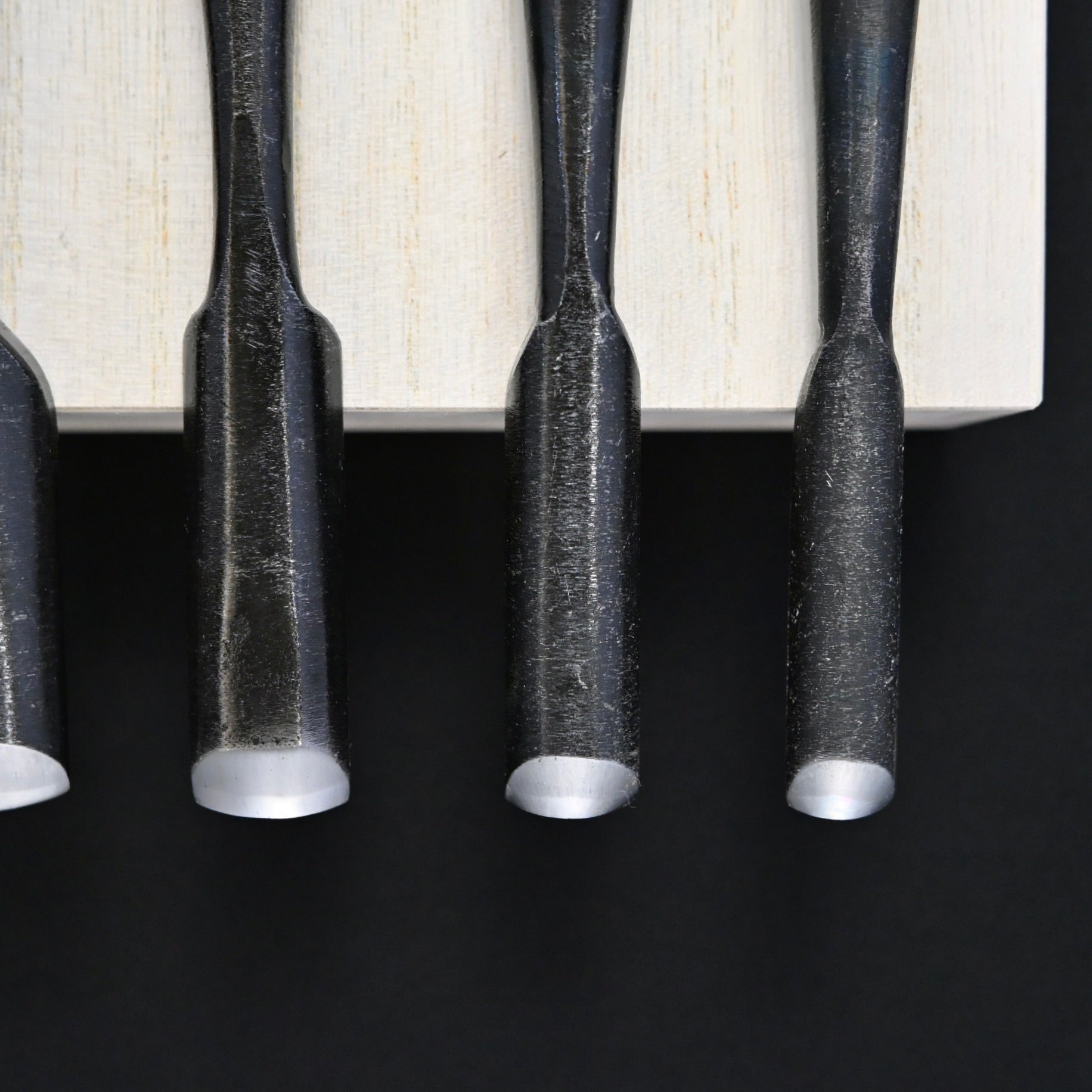 Toshikuni Uchi maru Round chisels set with white steel 利国 内丸組鑿 5本組 Uchimarunomi