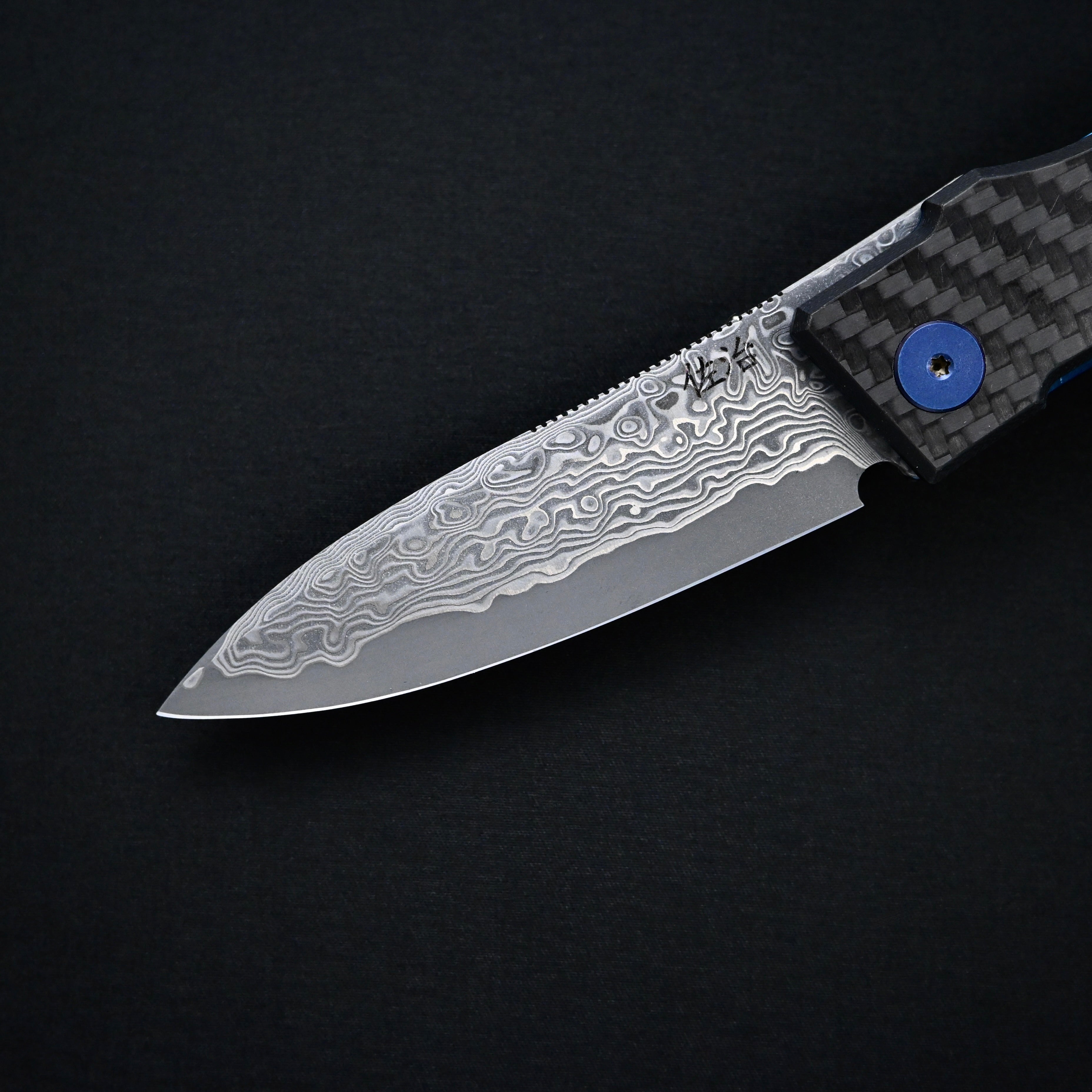 佐治武士作 ZOLDYCK ダマスカス折込ナイフ85mm ZOLDYCK Damascus Folding Knife 85mm by Takeshi Saji